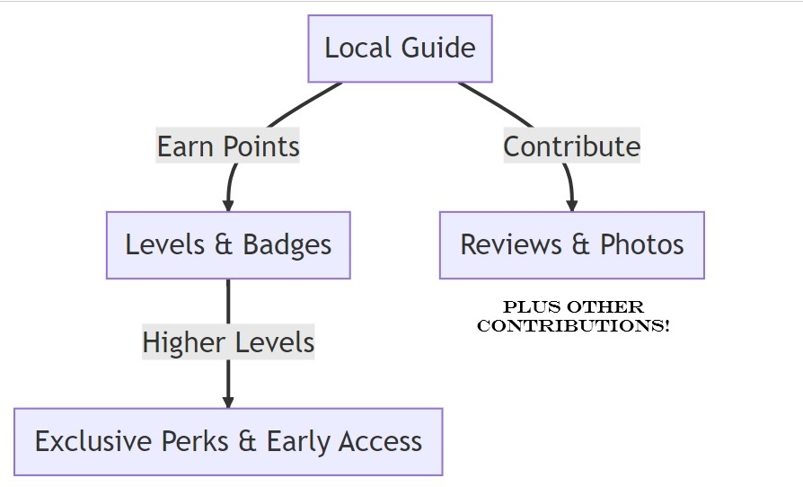do google local guides get paid? local guide benefits diagram