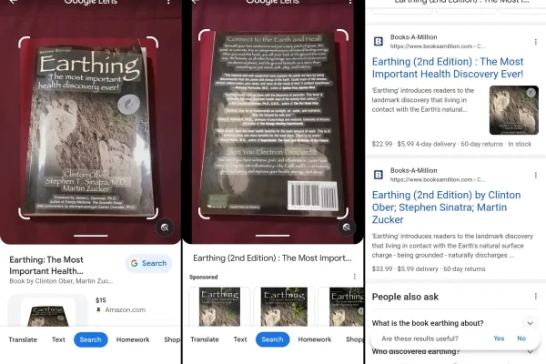 Google Lens book search image