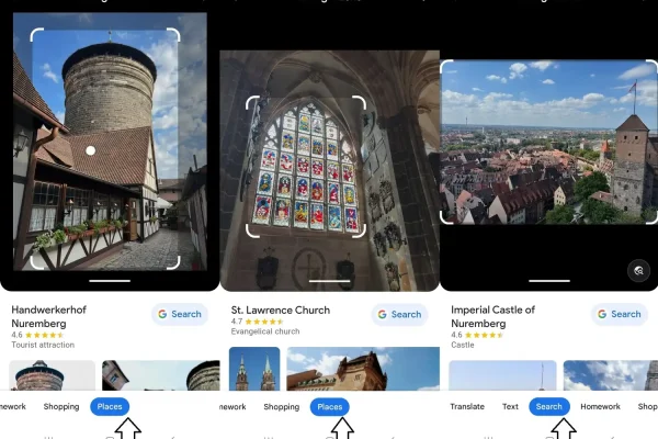 Google lens places example image