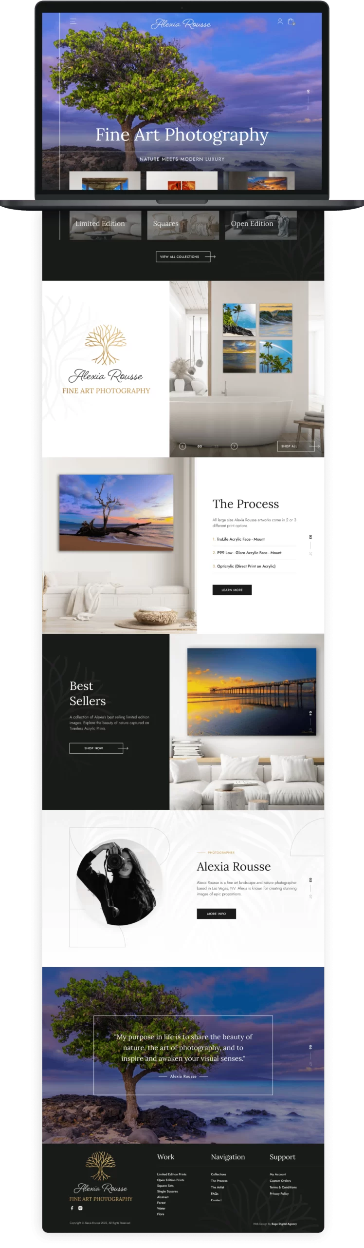 Alexia Rousse Photography website design page mockup