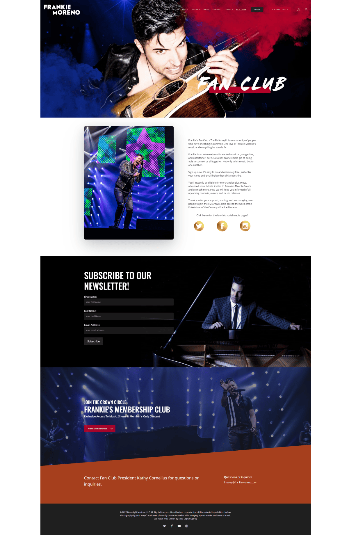 Frankie Moreno web design portfolio mockup