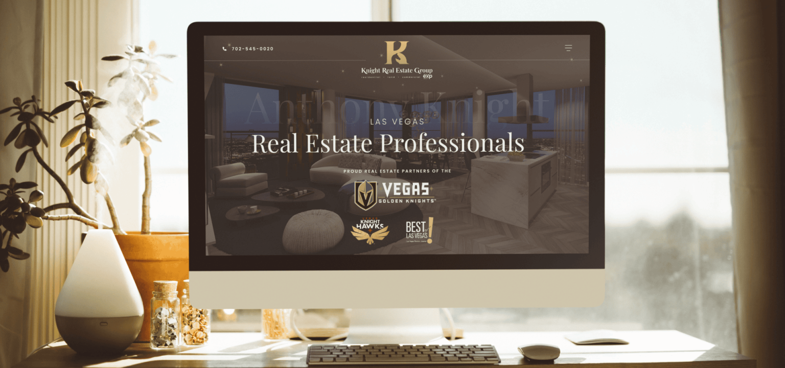 Knight Real Estate web design mockup oon a screen