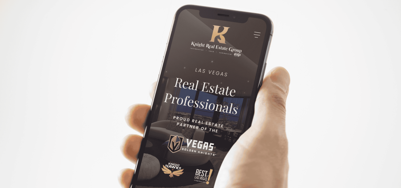 Knight Real Estate web design mockup on a phone 2