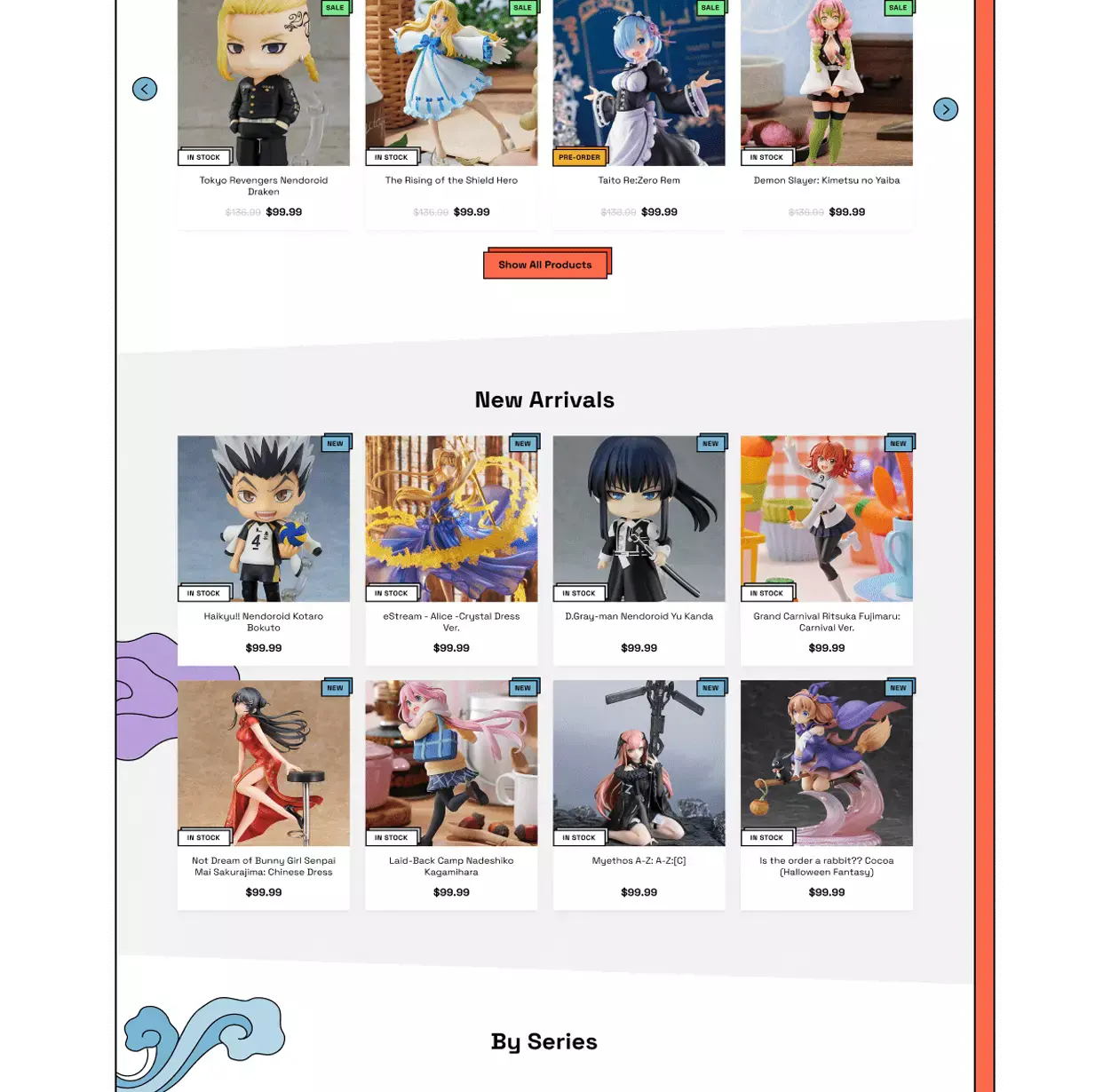 manga hole web design mockup page