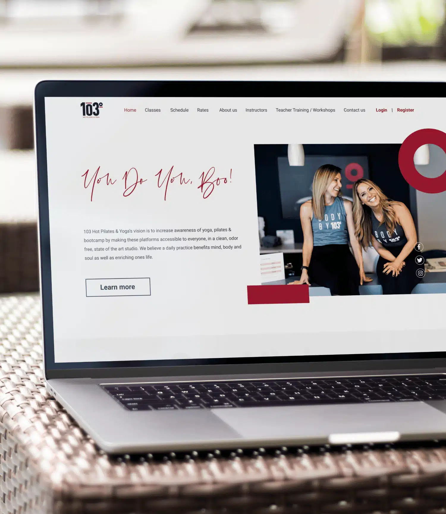 Portfolio image 103yoga web mockup on laptop