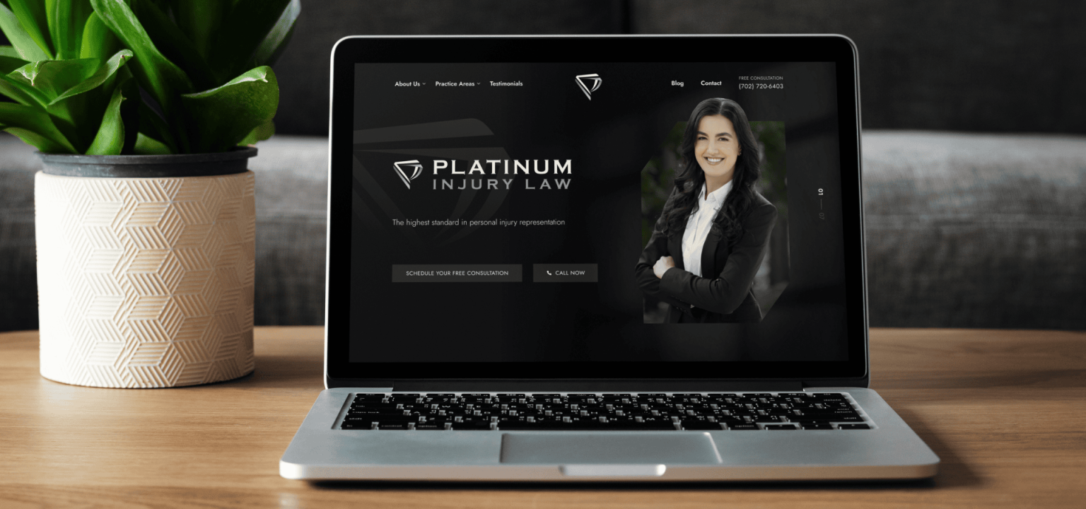 Platinum Injury Law website design mockup