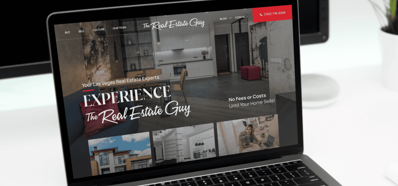 The Real Estate Guy portfolio web design mockup on laptop
