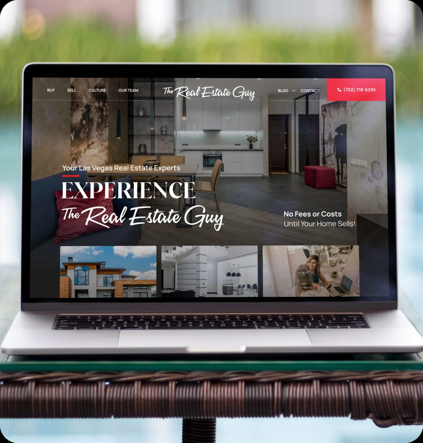 The real estate guy web design mockup on laptop