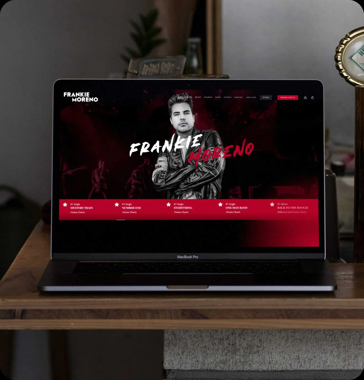 Frankie moreno web design portfolio mockup on a laptop