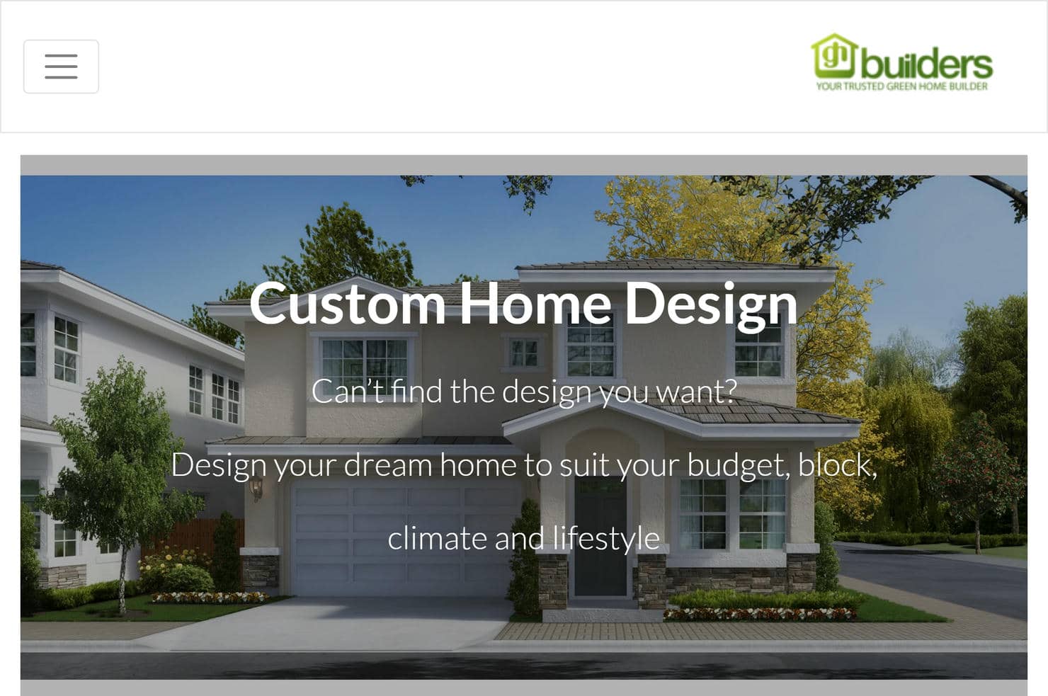 GH Builders custom home design website