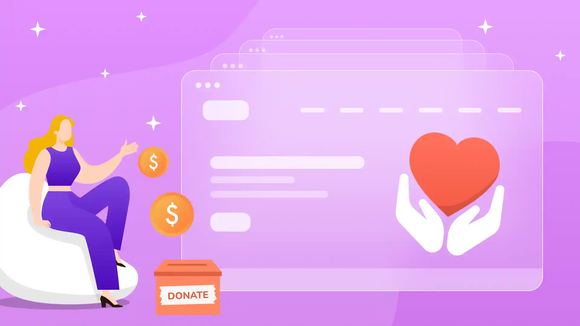 Best nonprofit websites cartoon illustration