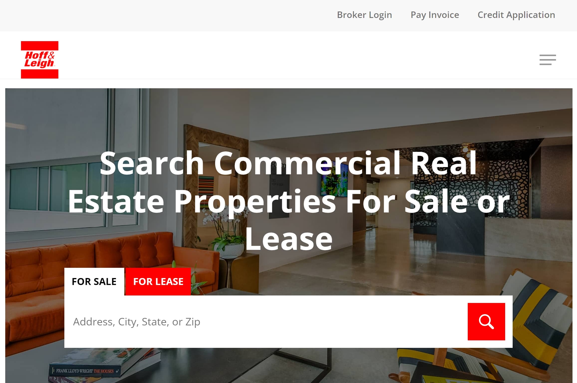 Hoff & Leigh best commercial real estate website homepage.