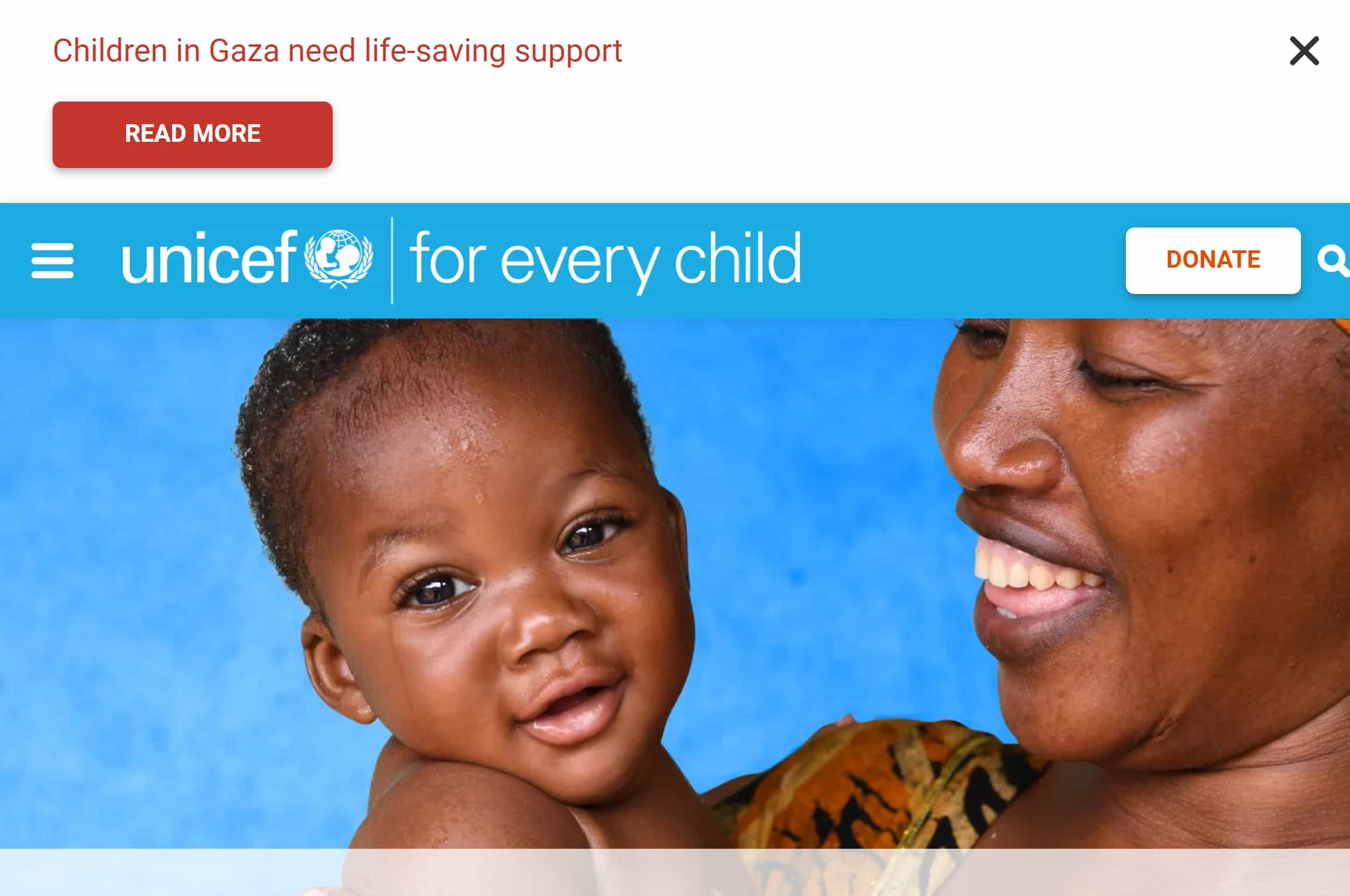 UNICEF best nonprofit website