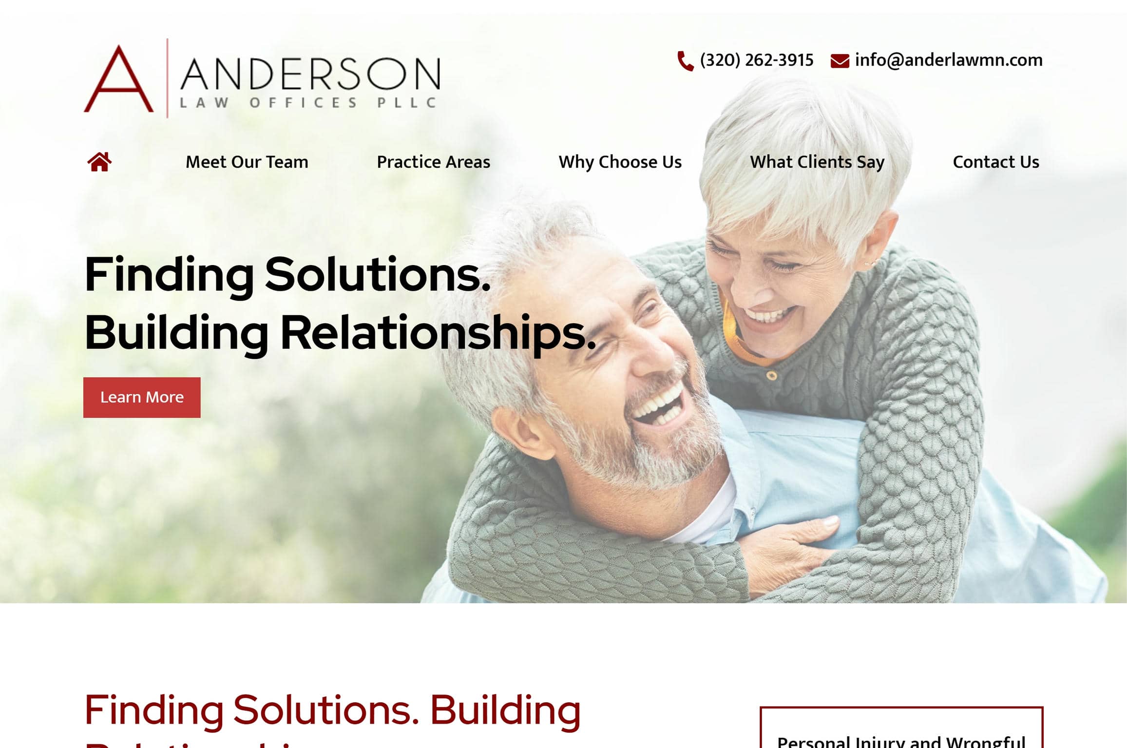 Personal injury website design