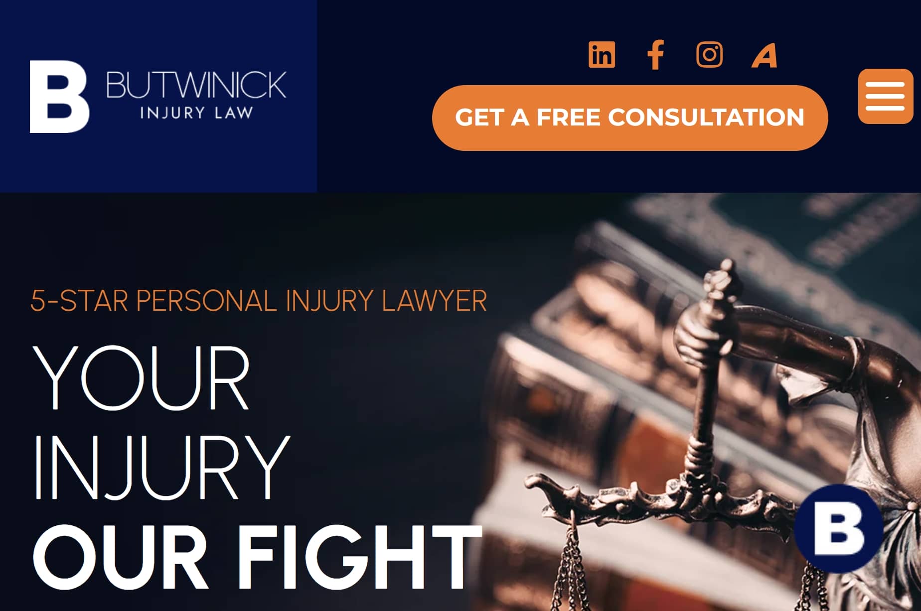 Butwinick Injury Law website design