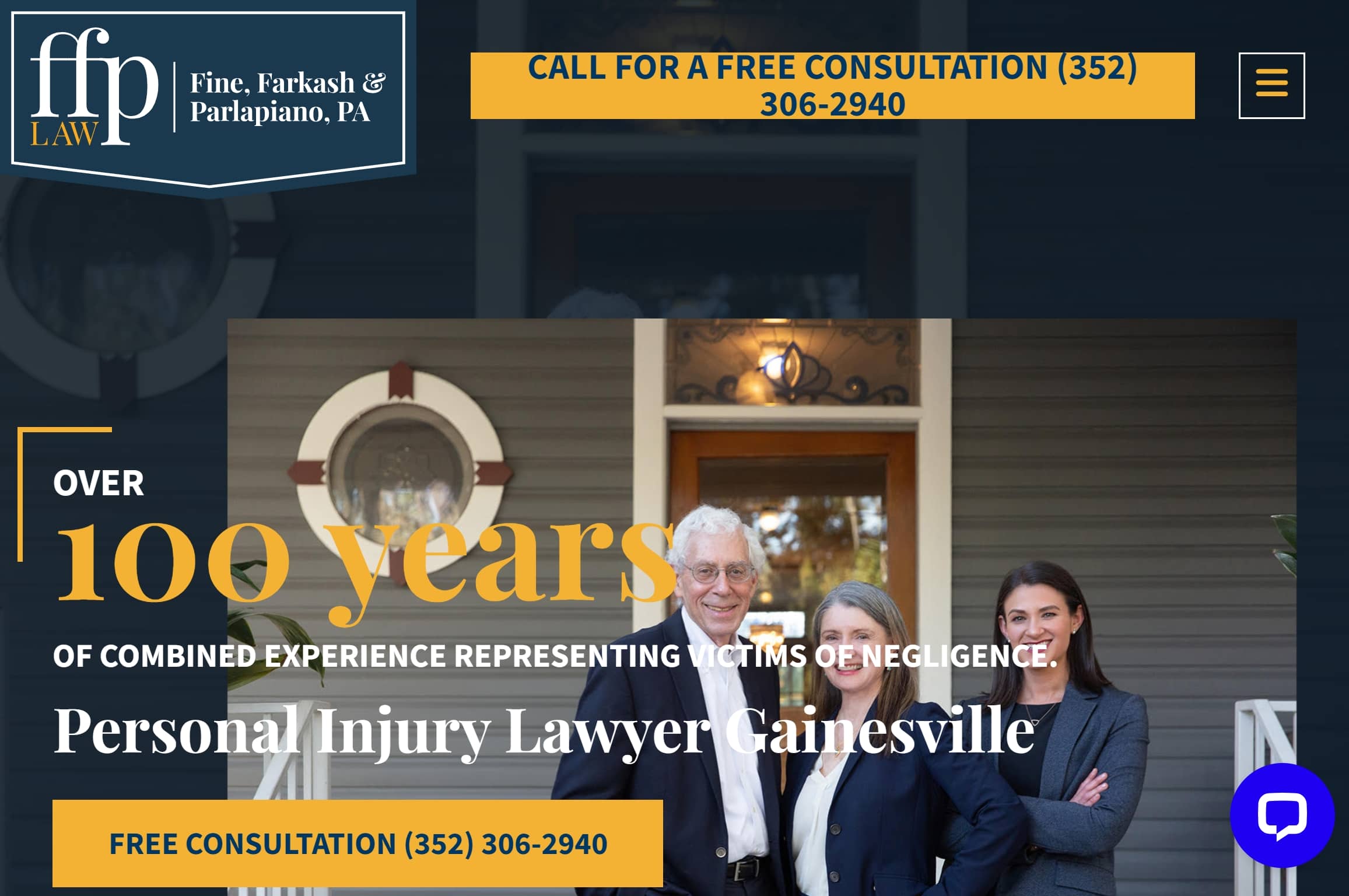 Personal injury law website design