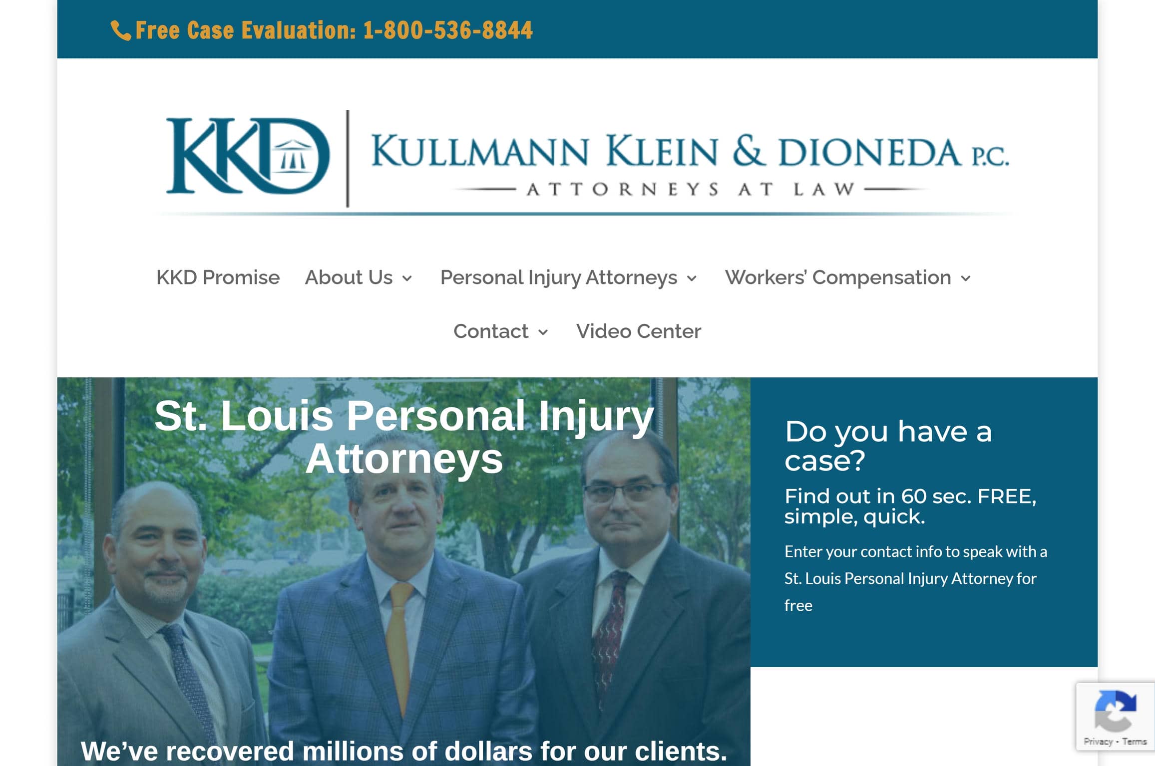 Best personal injury web design example