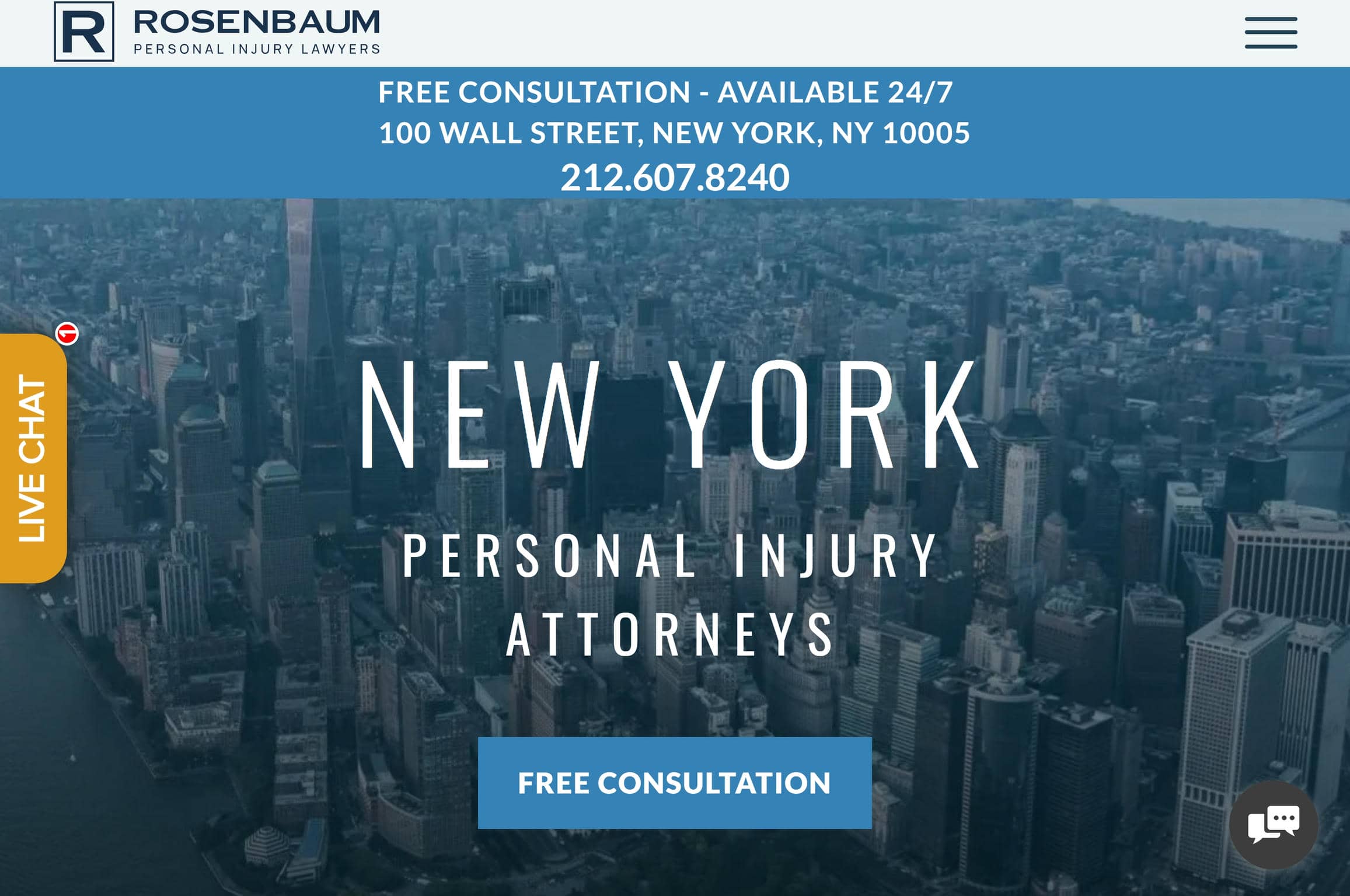 Rosenbaum Personal Injury Lawyers website design