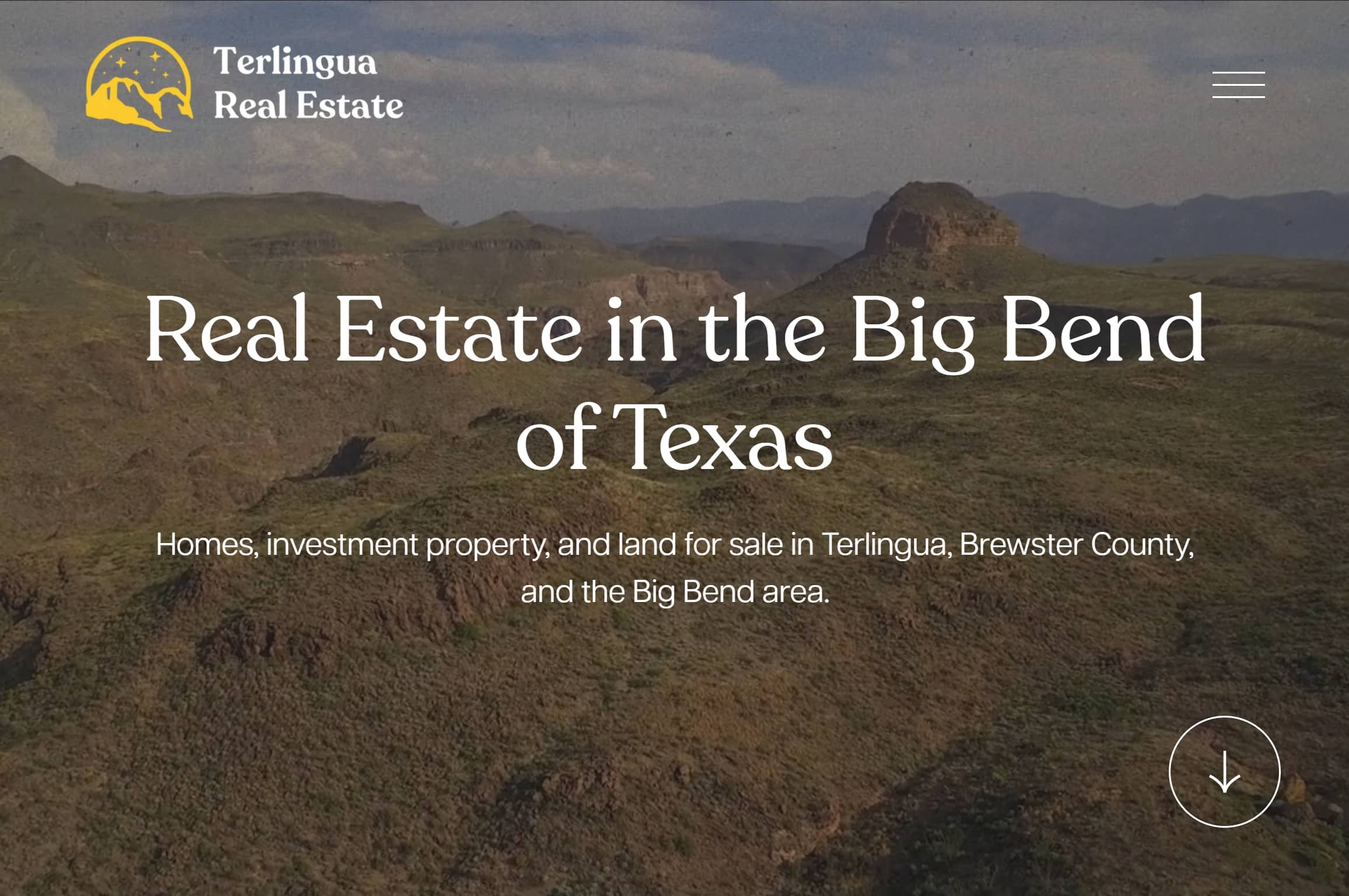 Terlingua Real Estate website design example