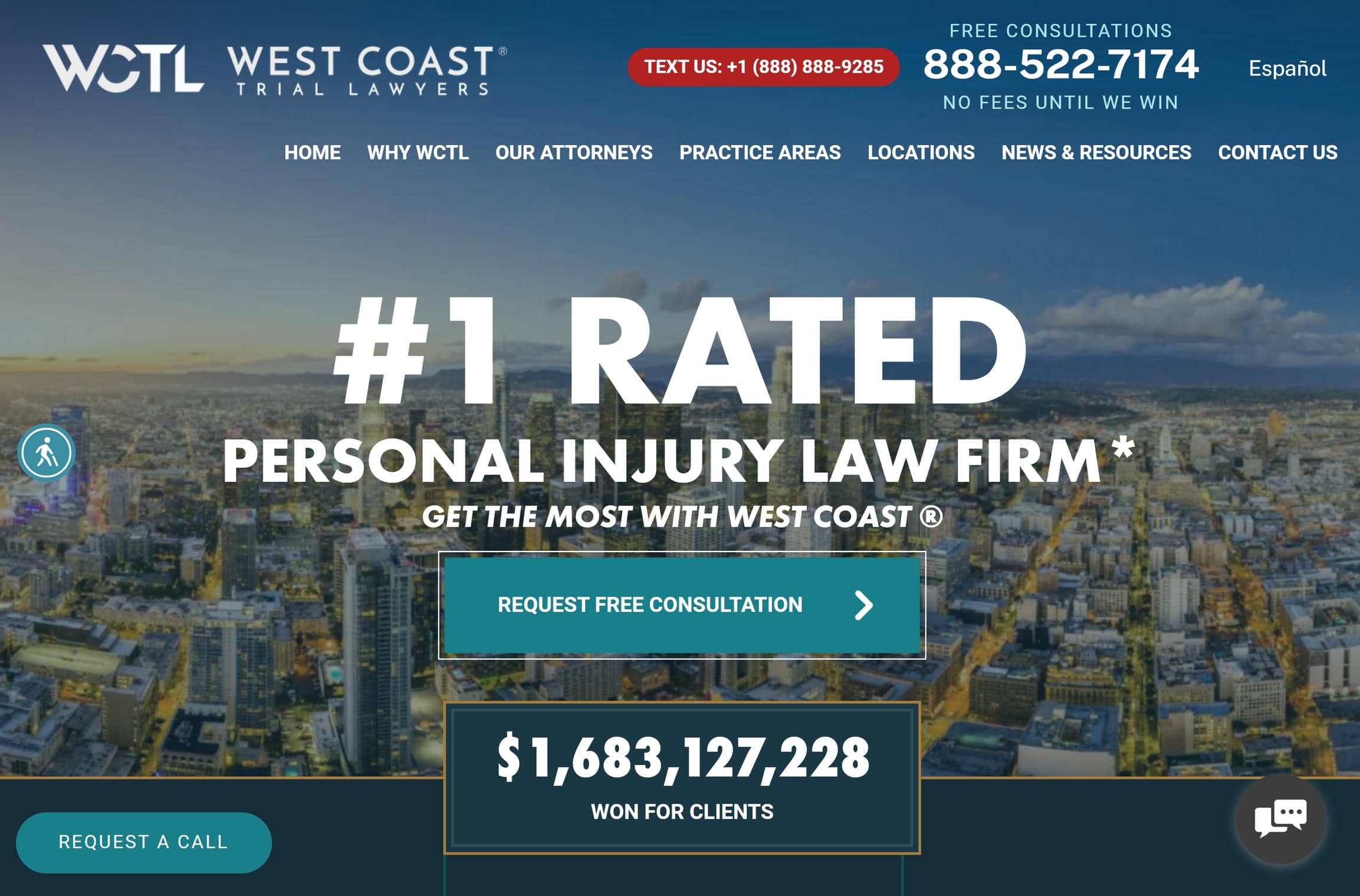 Best personal injury law firm website design example