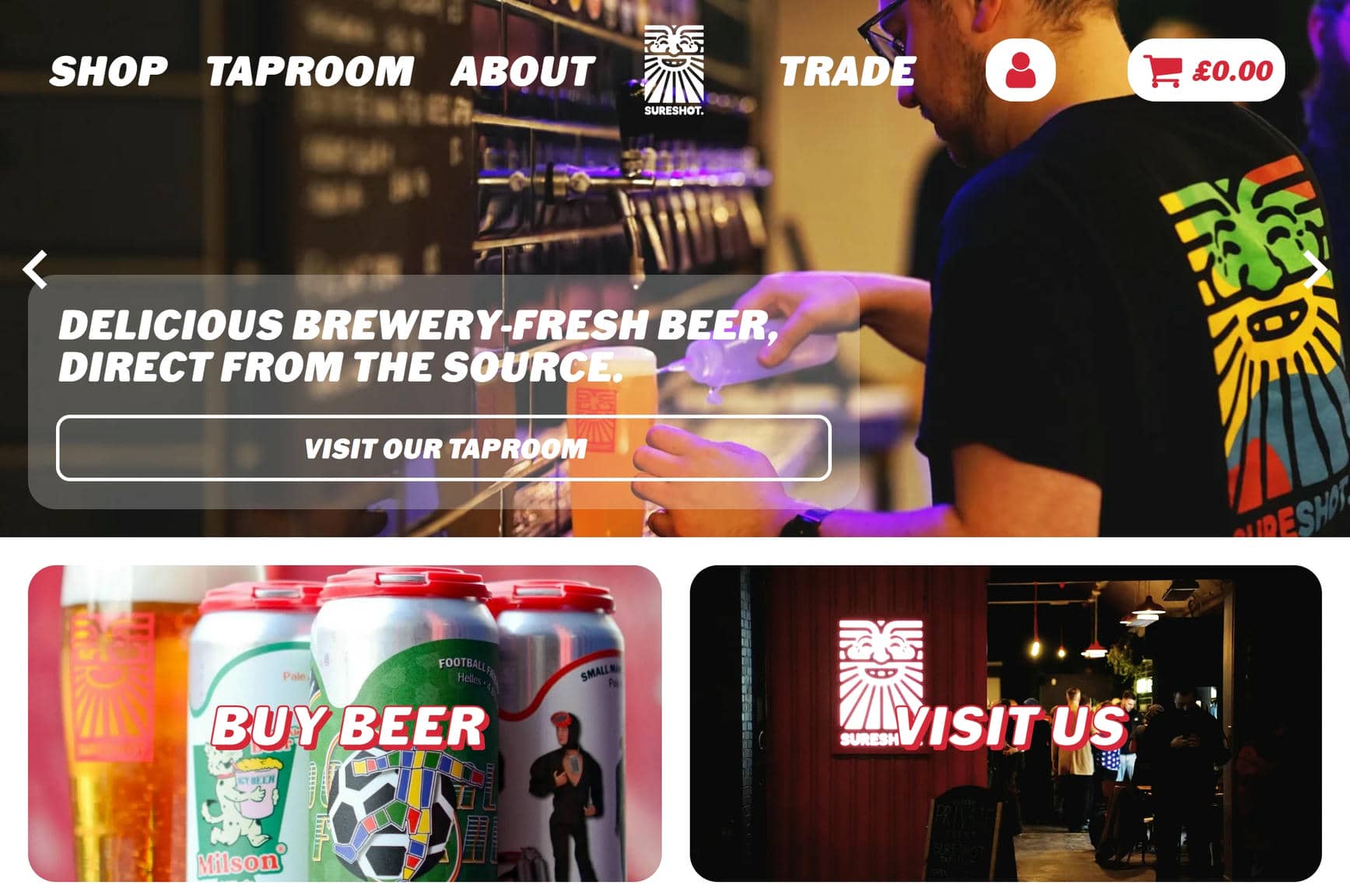 sureshotbrew website screenshot