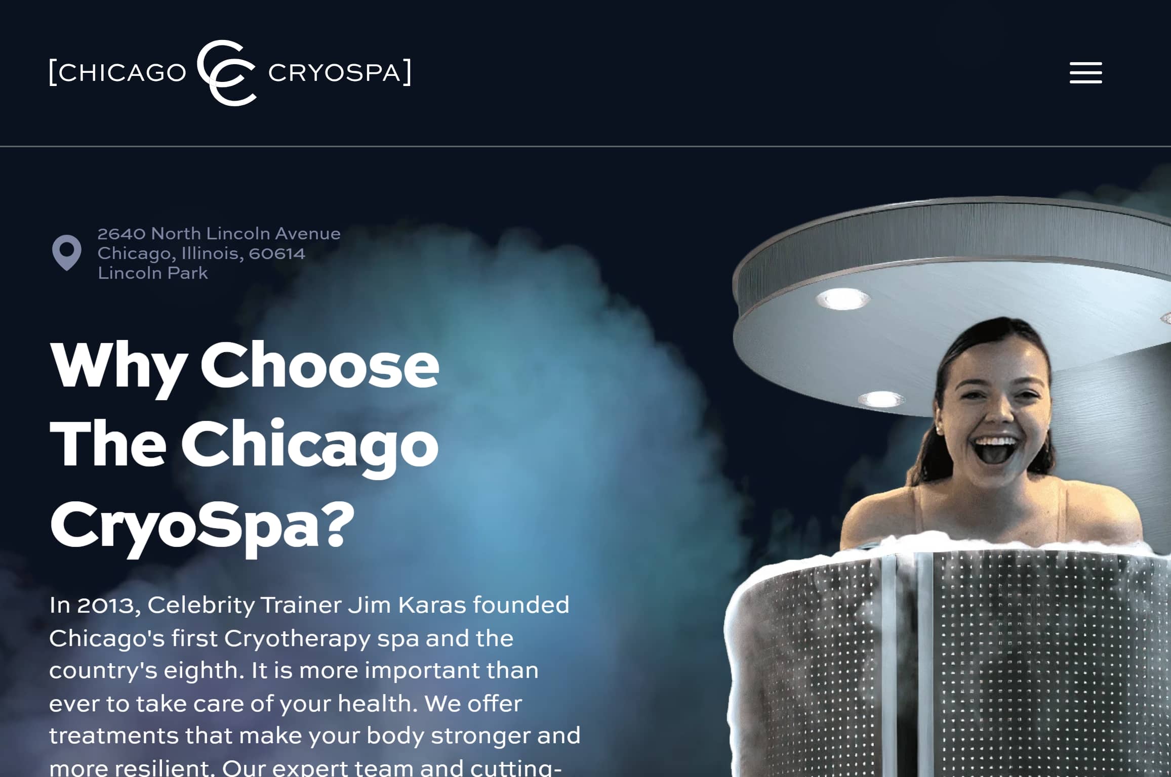 Chicago CryoSpa website