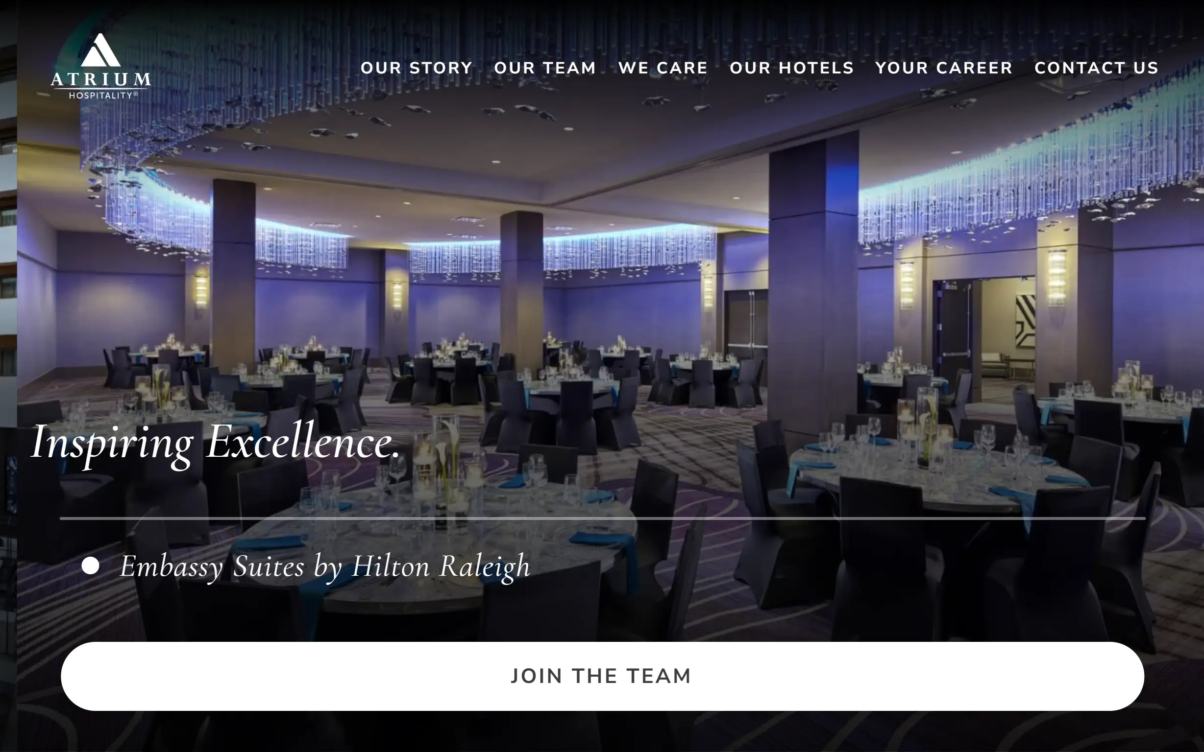 Atrium Hospitality website home page