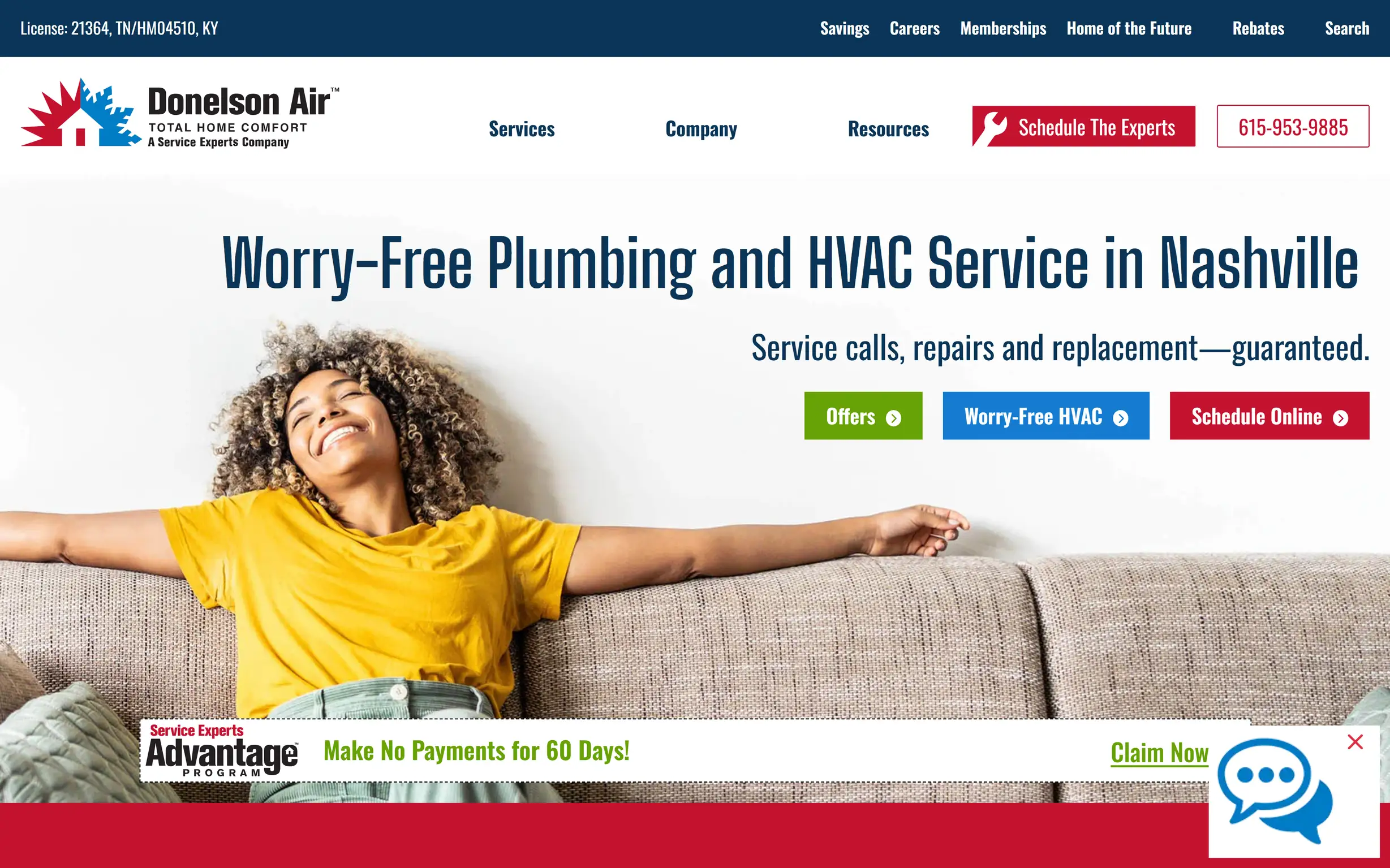 HVAC website design example