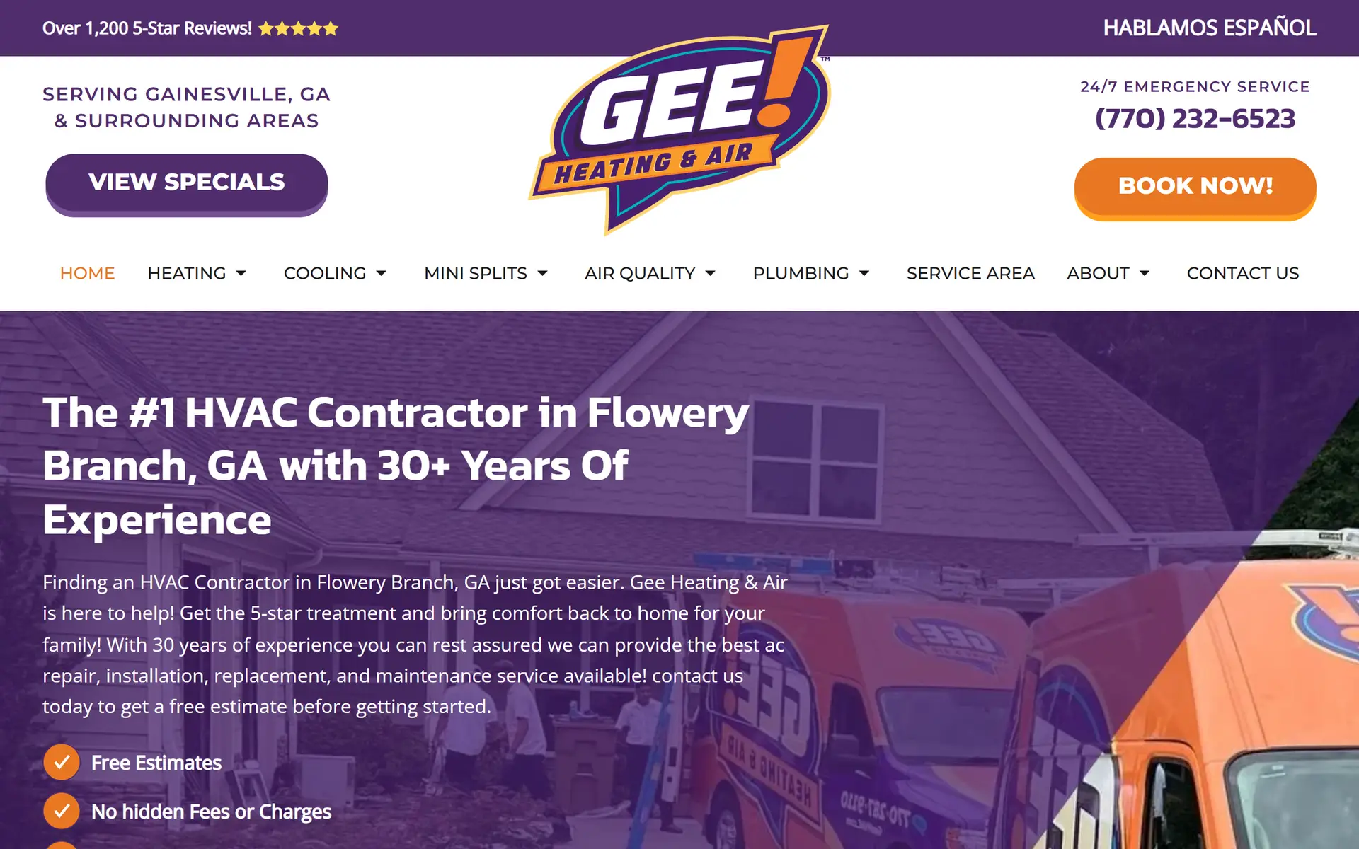 Gee HVAC website