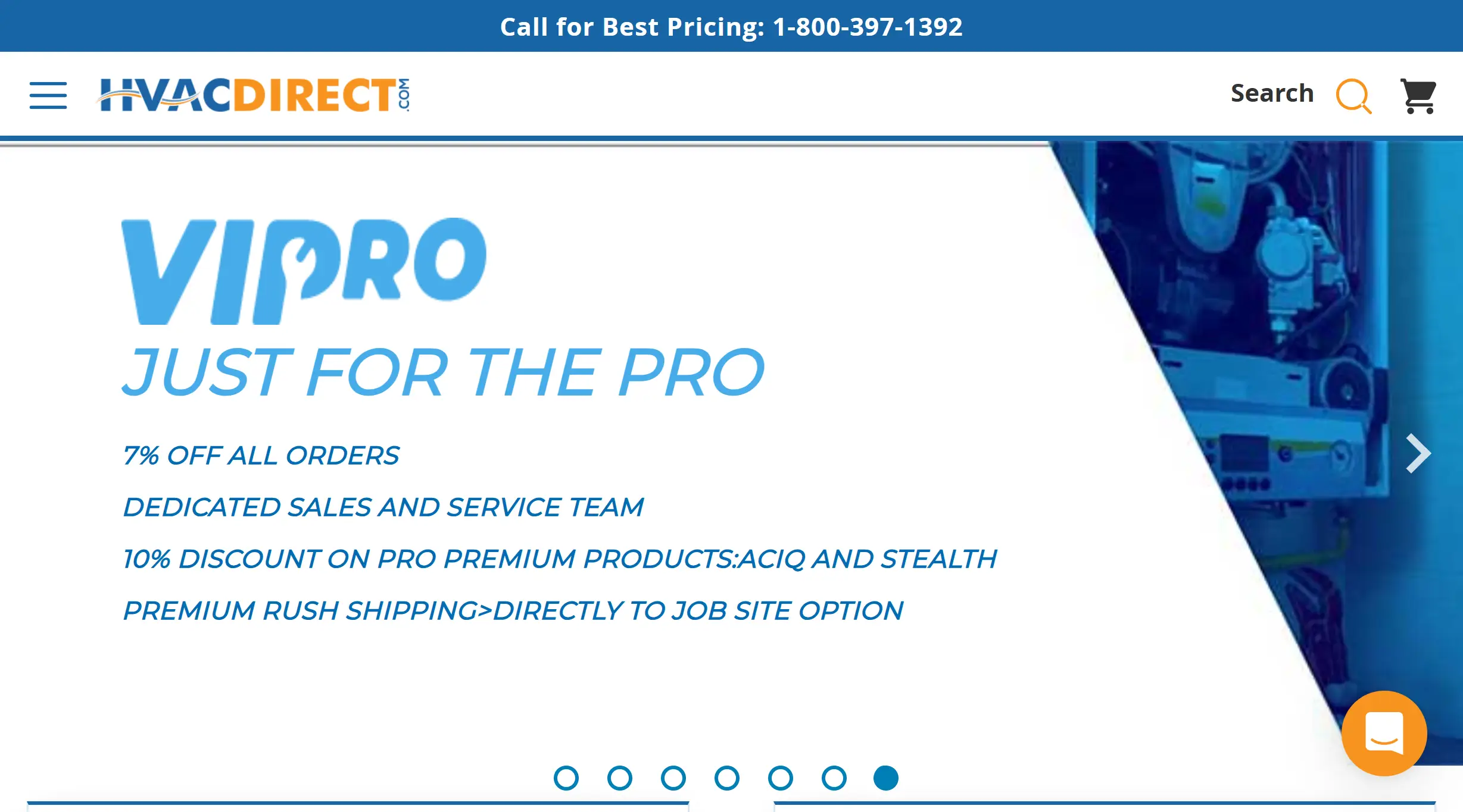 HVAC Direct website home page