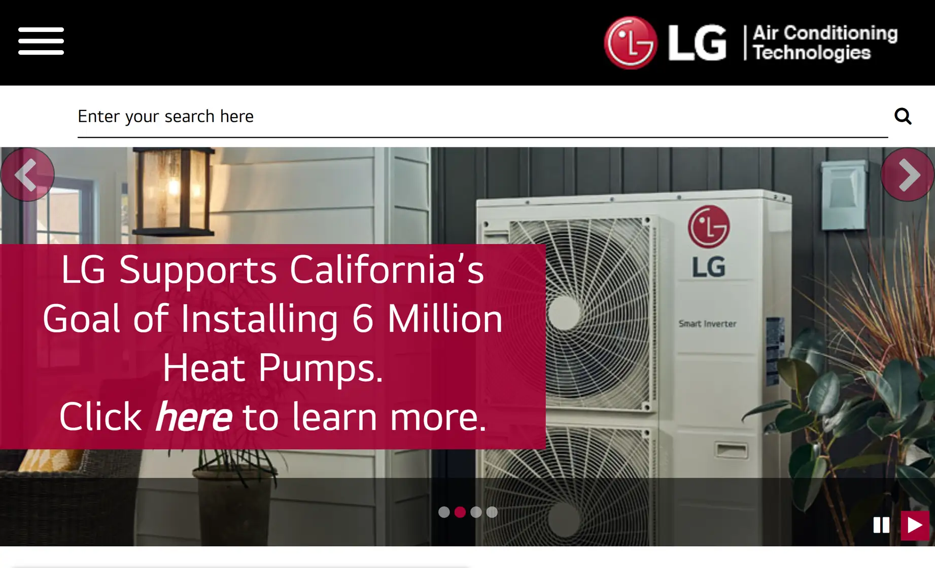 LG HVAC website design