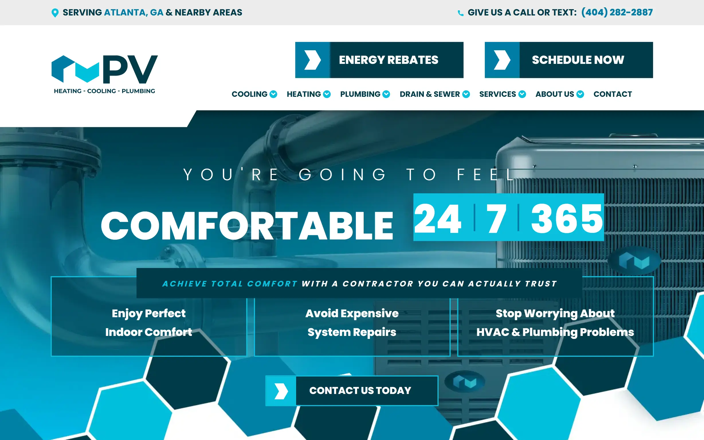 PV HVAC Website home page