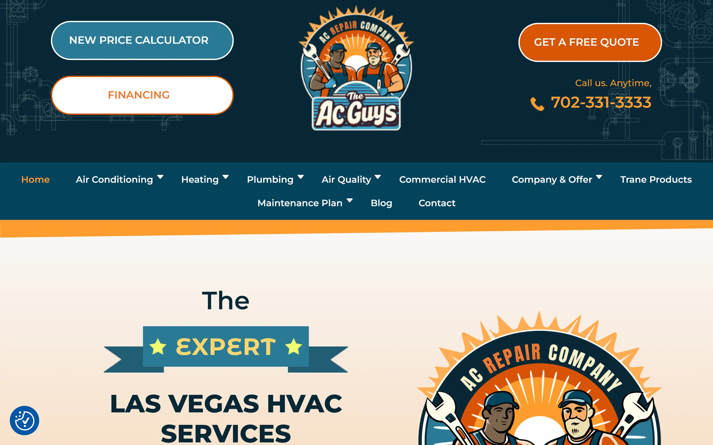 My AC Guys website homepage screenshot