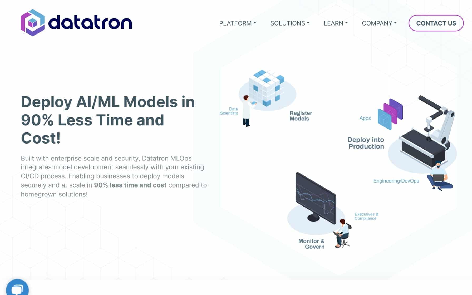 Datatron website homepage