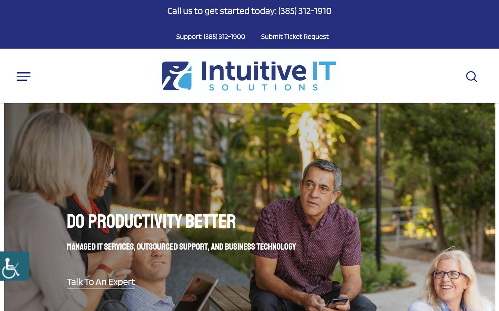 Intuitive IT Solutions website homepage