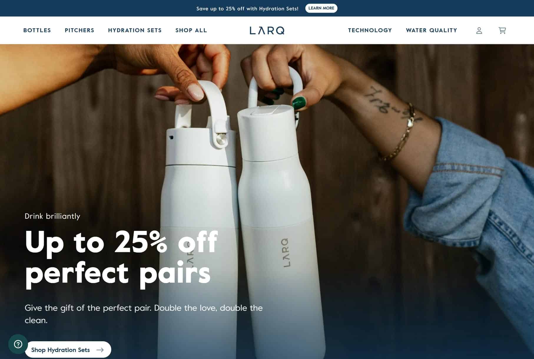 LARQ website homepage