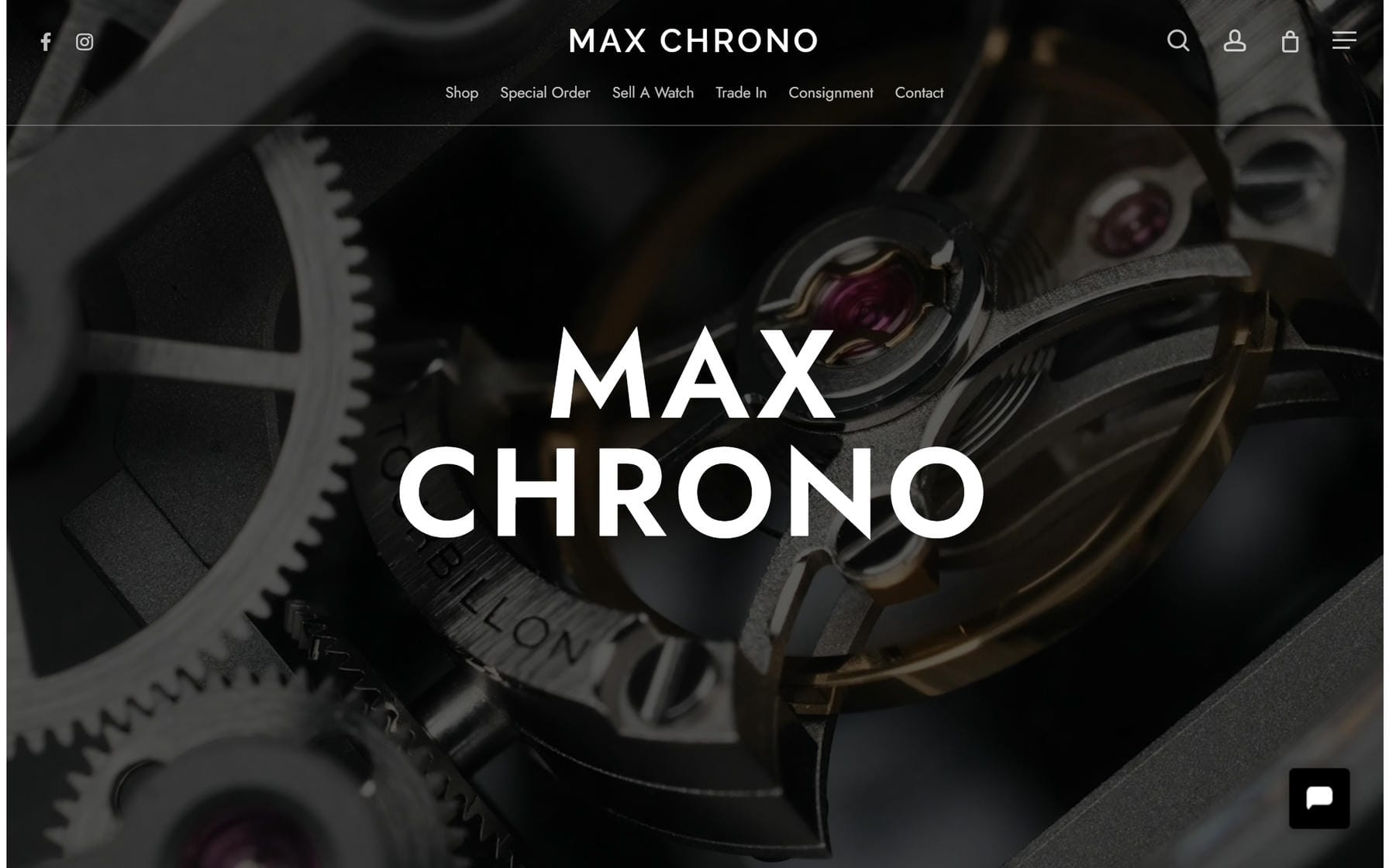 MaxChrono website homepage