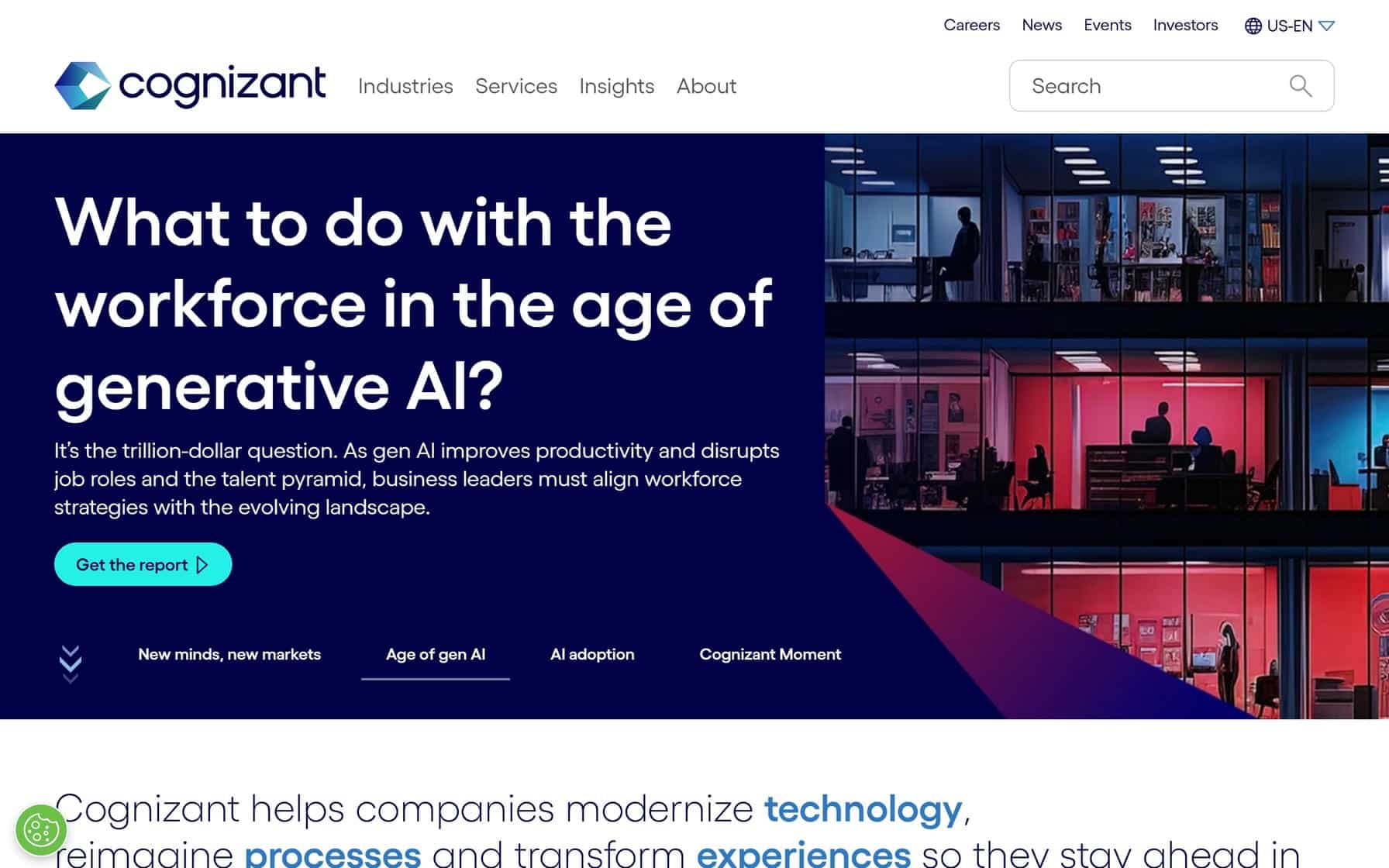 Cognizant website homepage