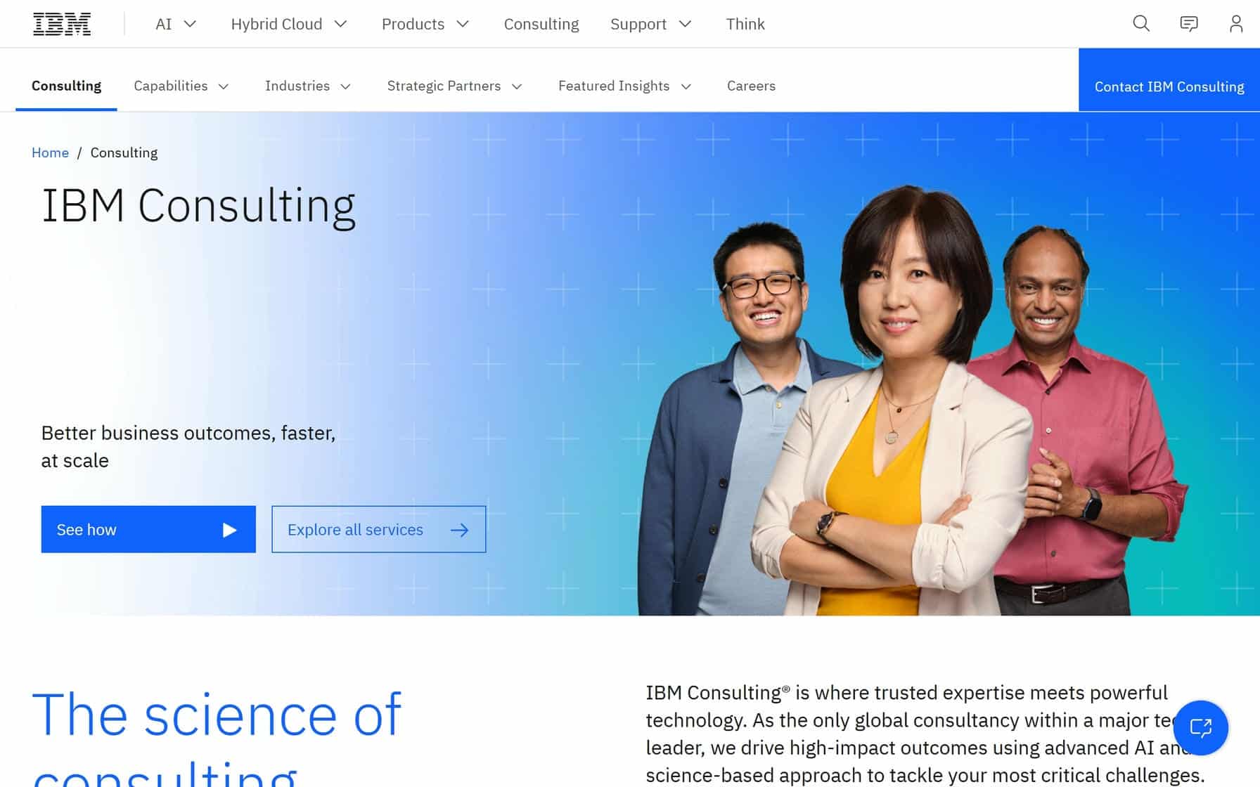 IBM website homepage