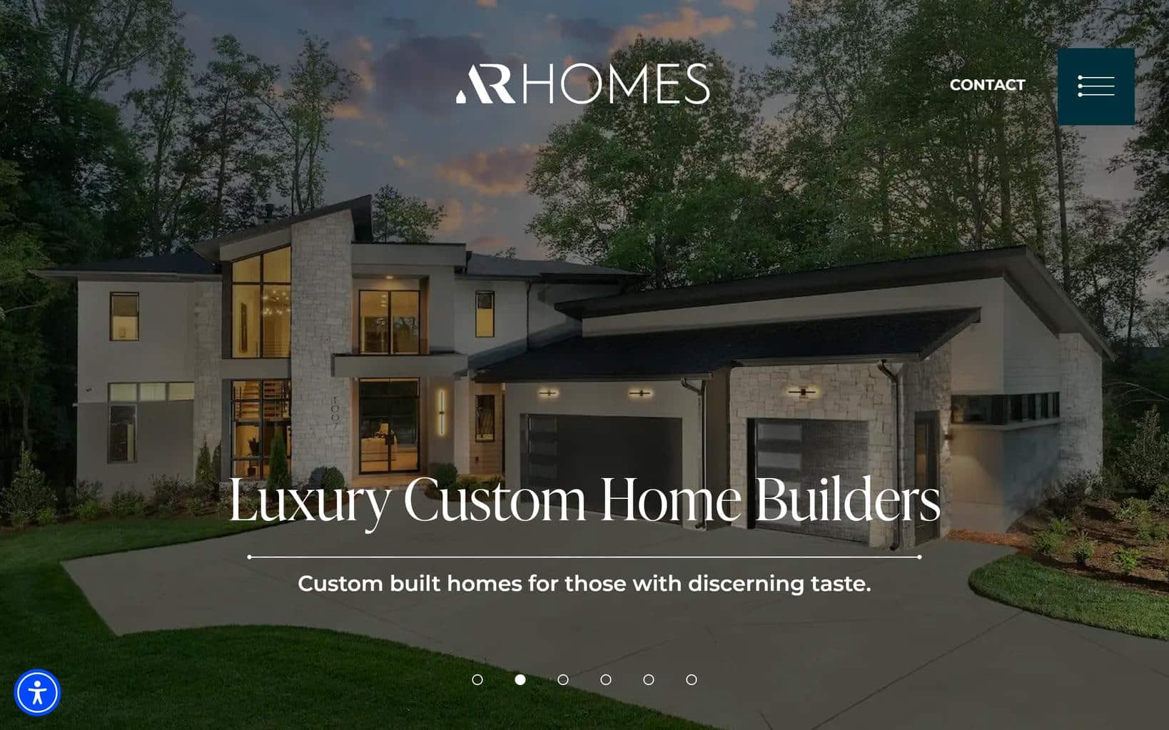 AR Homes website home page