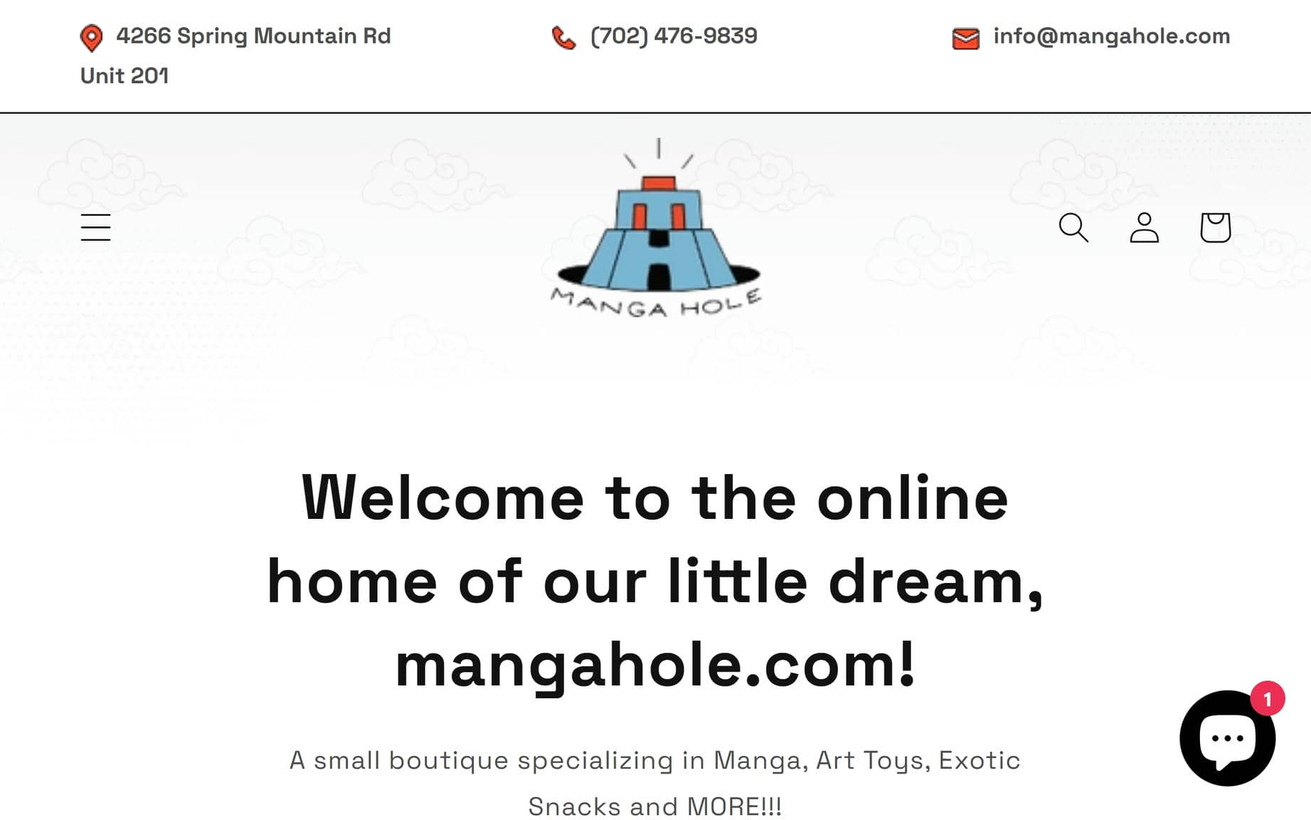 Manga Hole website home page