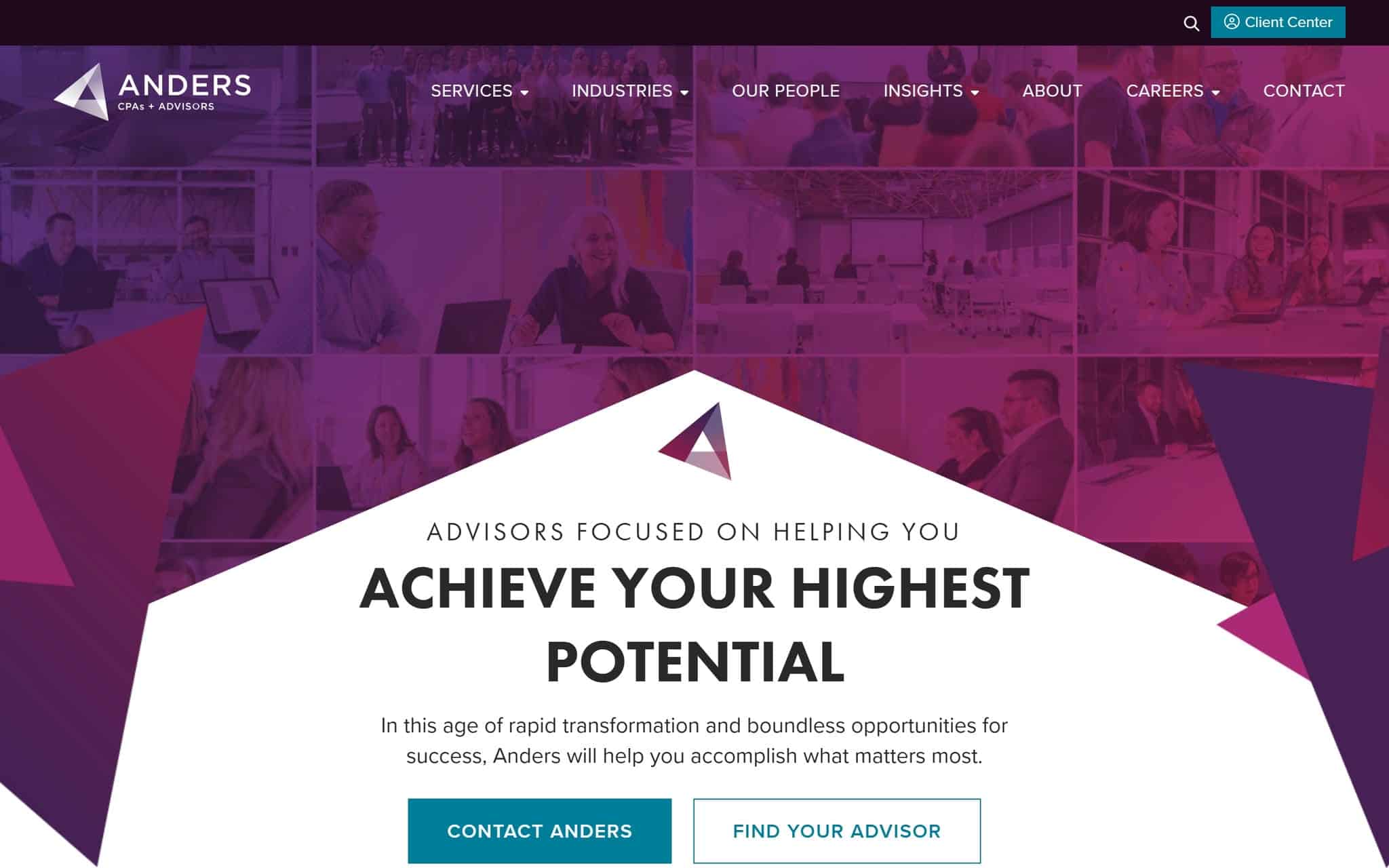 Anders CPA Home website page