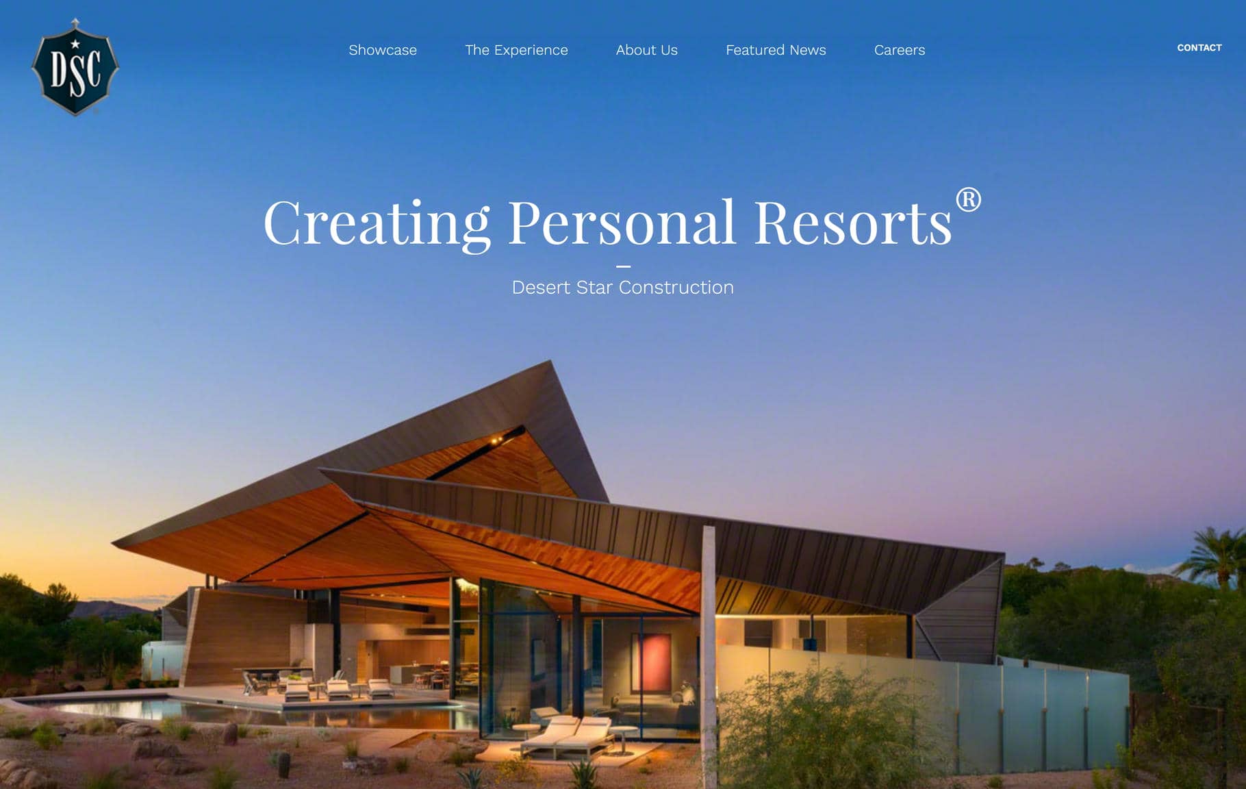 Desert Star Construction website home page