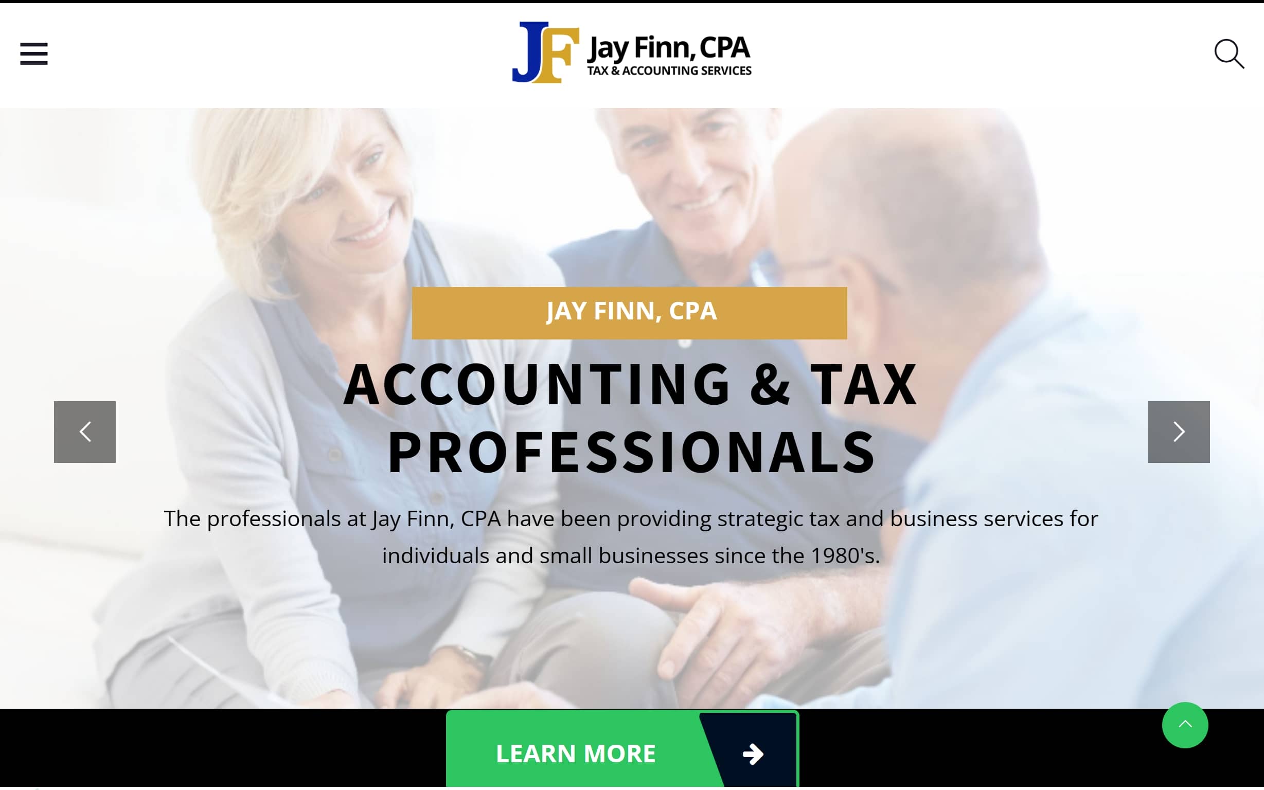 Jay Finn CPA website home page