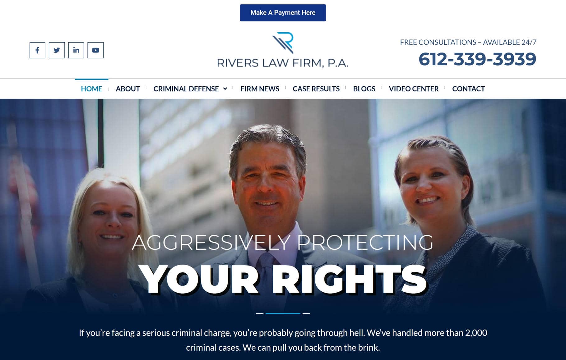 Rivers Lawyers home website page