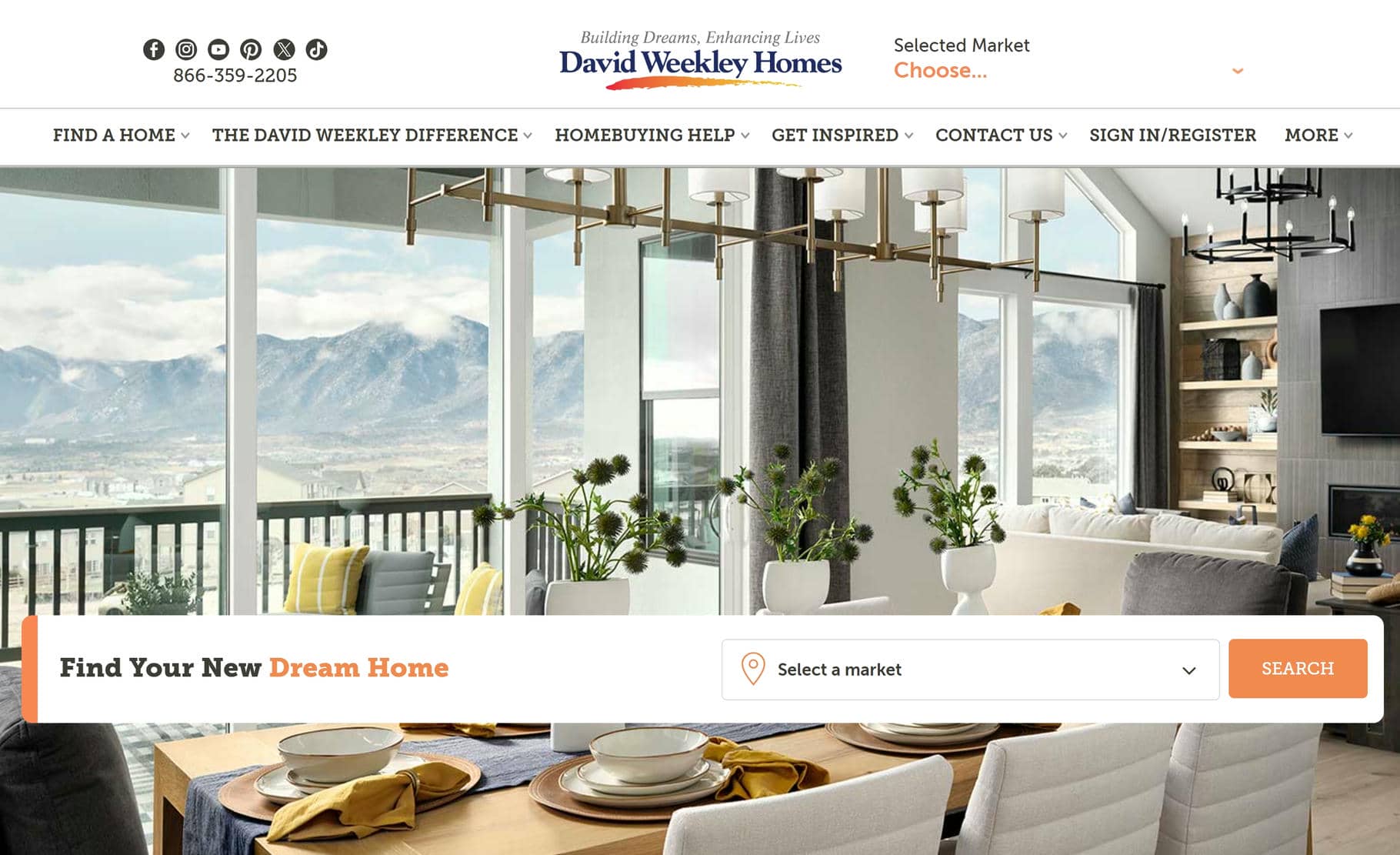 David Weekley Homes website home page