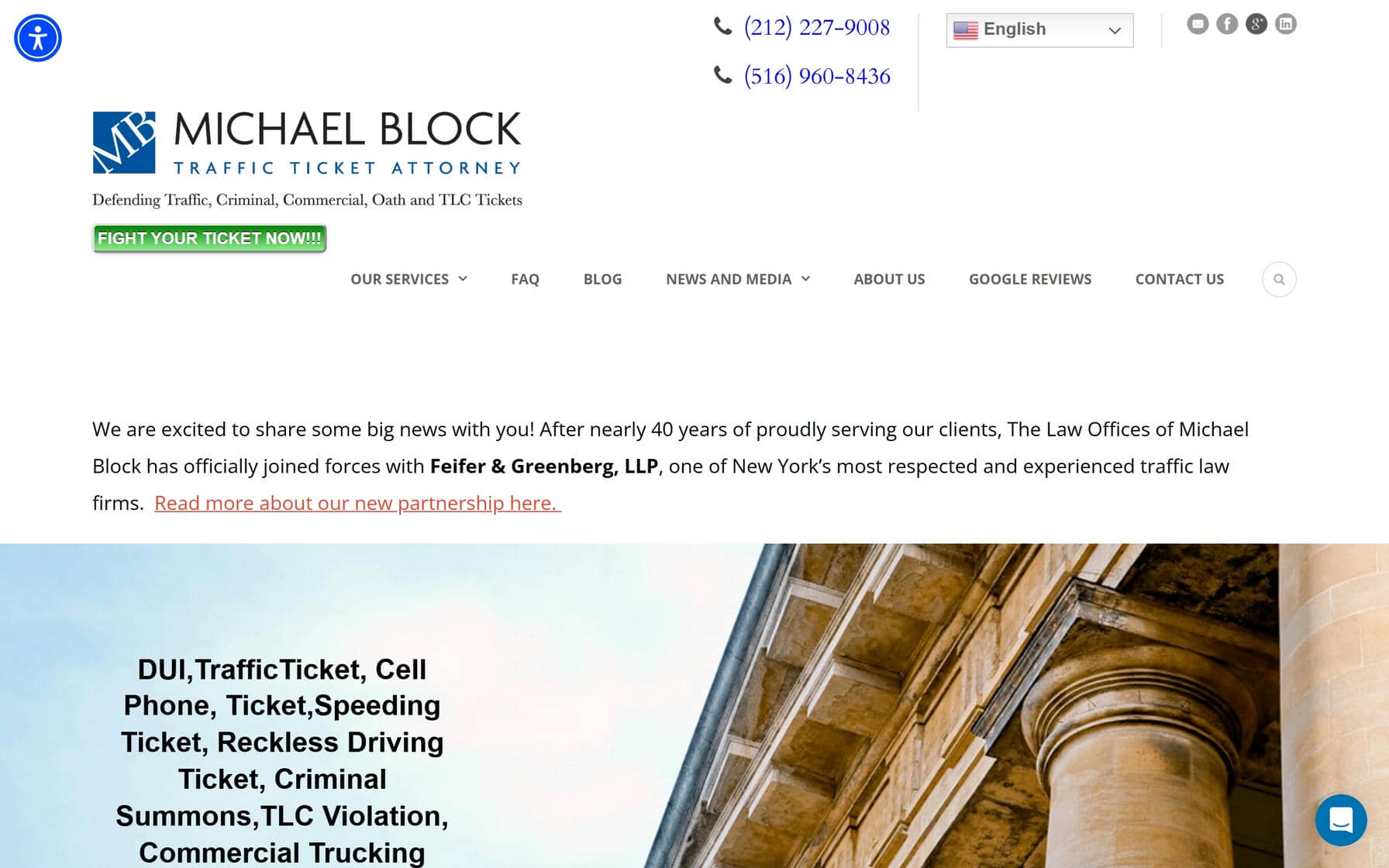 Michael Block home website page