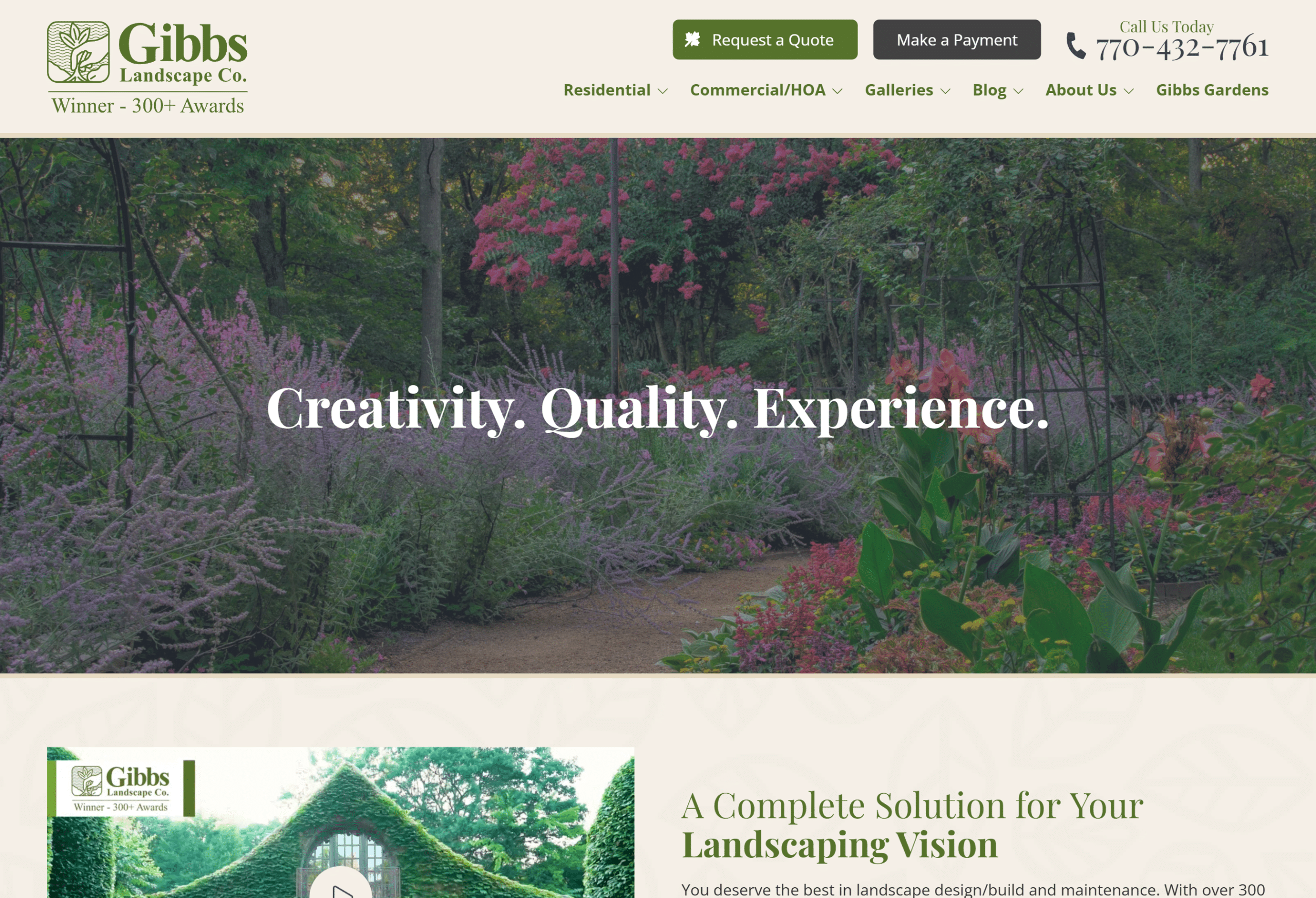 Gibbs Landscape website home page