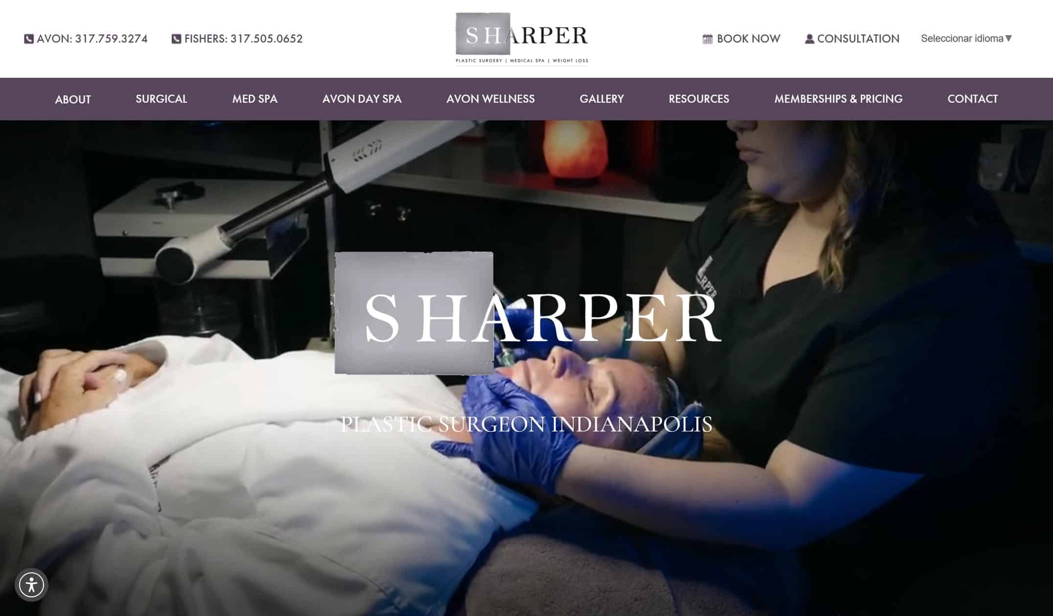 Sharper plastic surgery homepage website