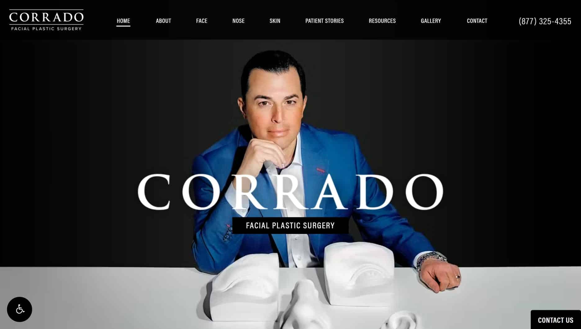 Dr Corrado plastic surgery homepage website